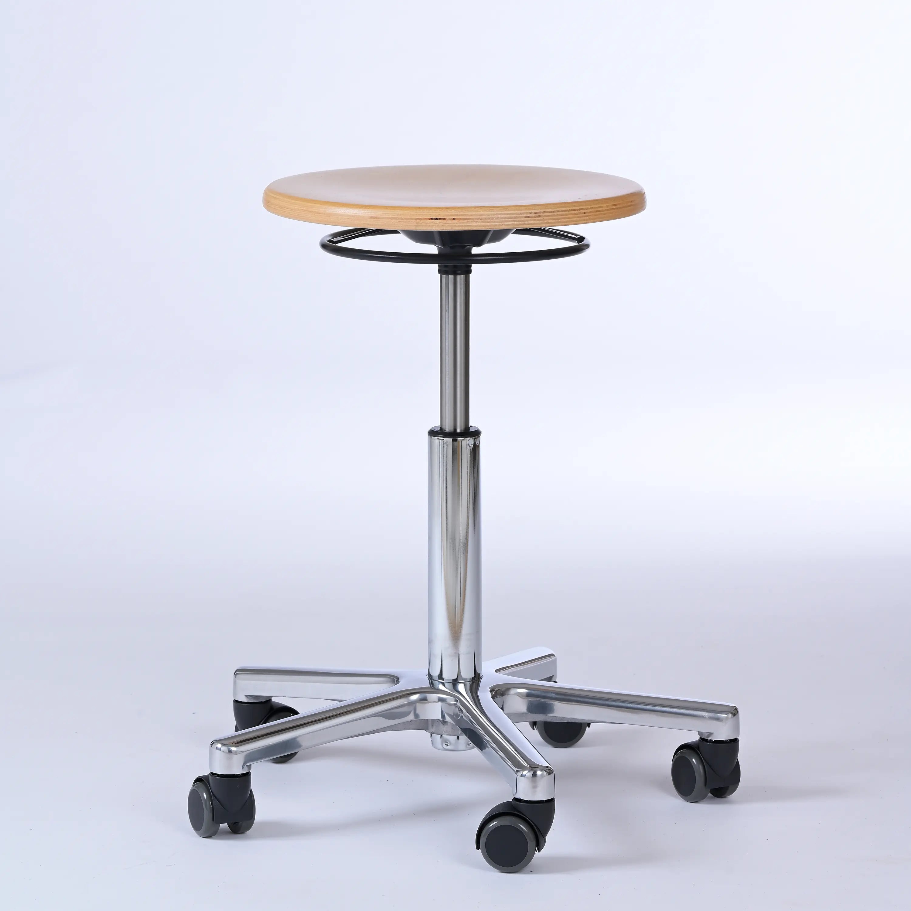 Arbeitshocker Dustin - Aluminium mit Rollen - Ergonomischer Werkstatthocker - Ohne Fußstütze - Lacontaire