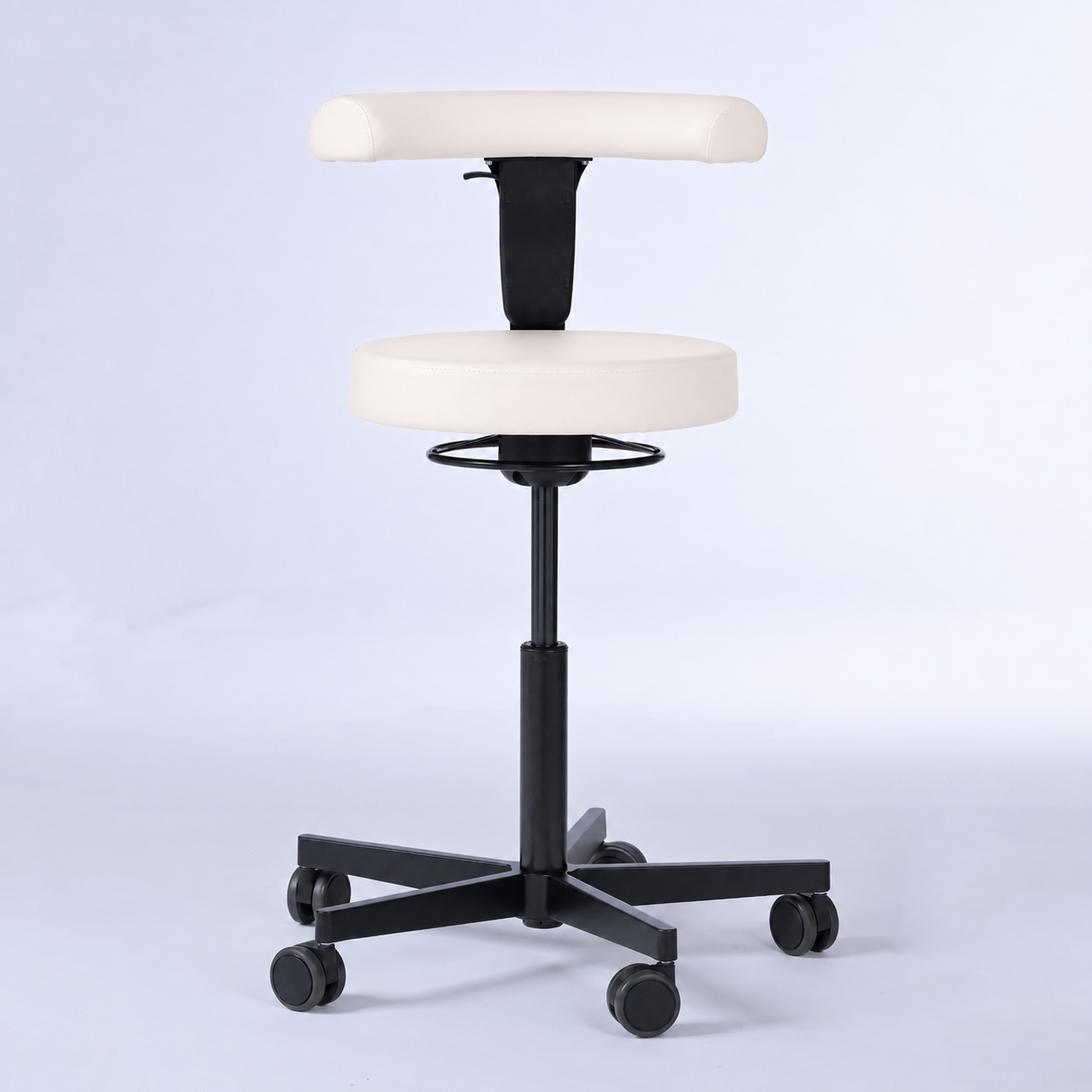Drehhocker mit Rückenlehne und Rollen | Lantinus - - Activeform