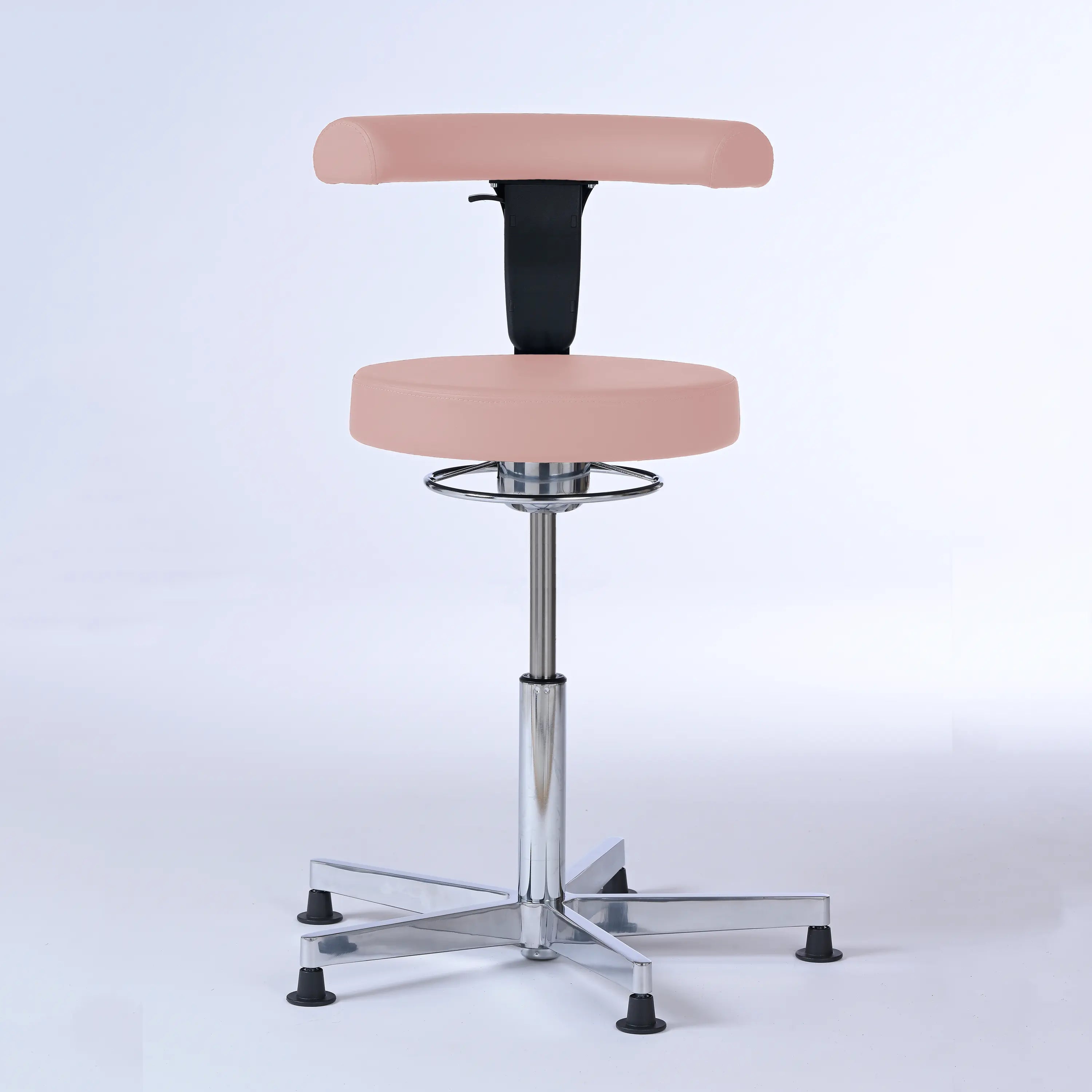 Stehhocker mit Rückenlehne Lantinus – Gestell chrom mit Gleitern - - Activeform