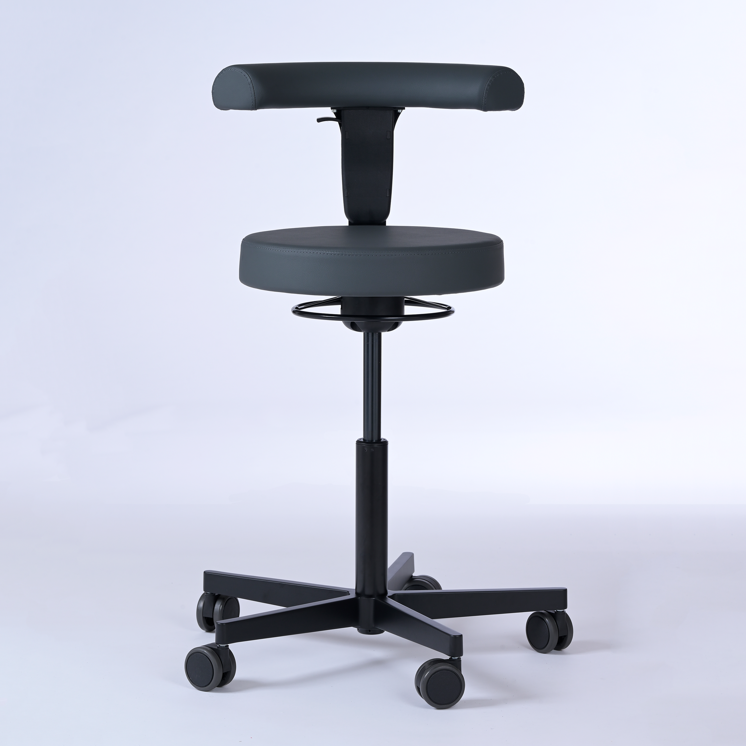 Drehhocker mit Rückenlehne und Rollen | Lantinus - - Activeform
