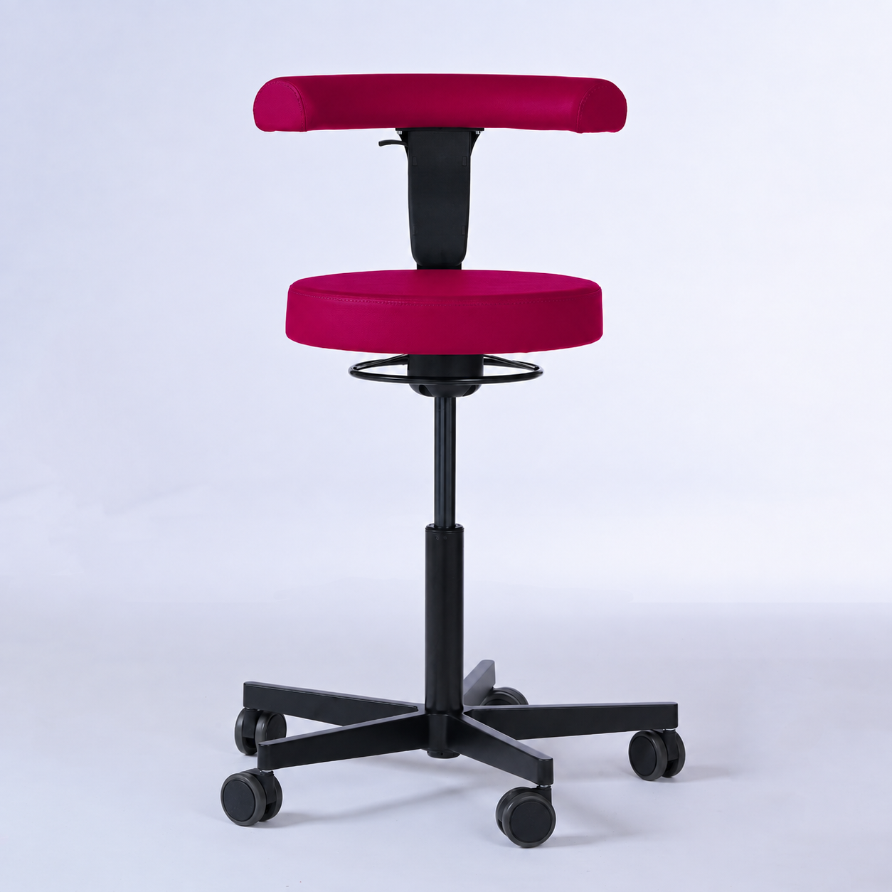 Drehhocker mit Rückenlehne und Rollen | Lantinus - - Activeform