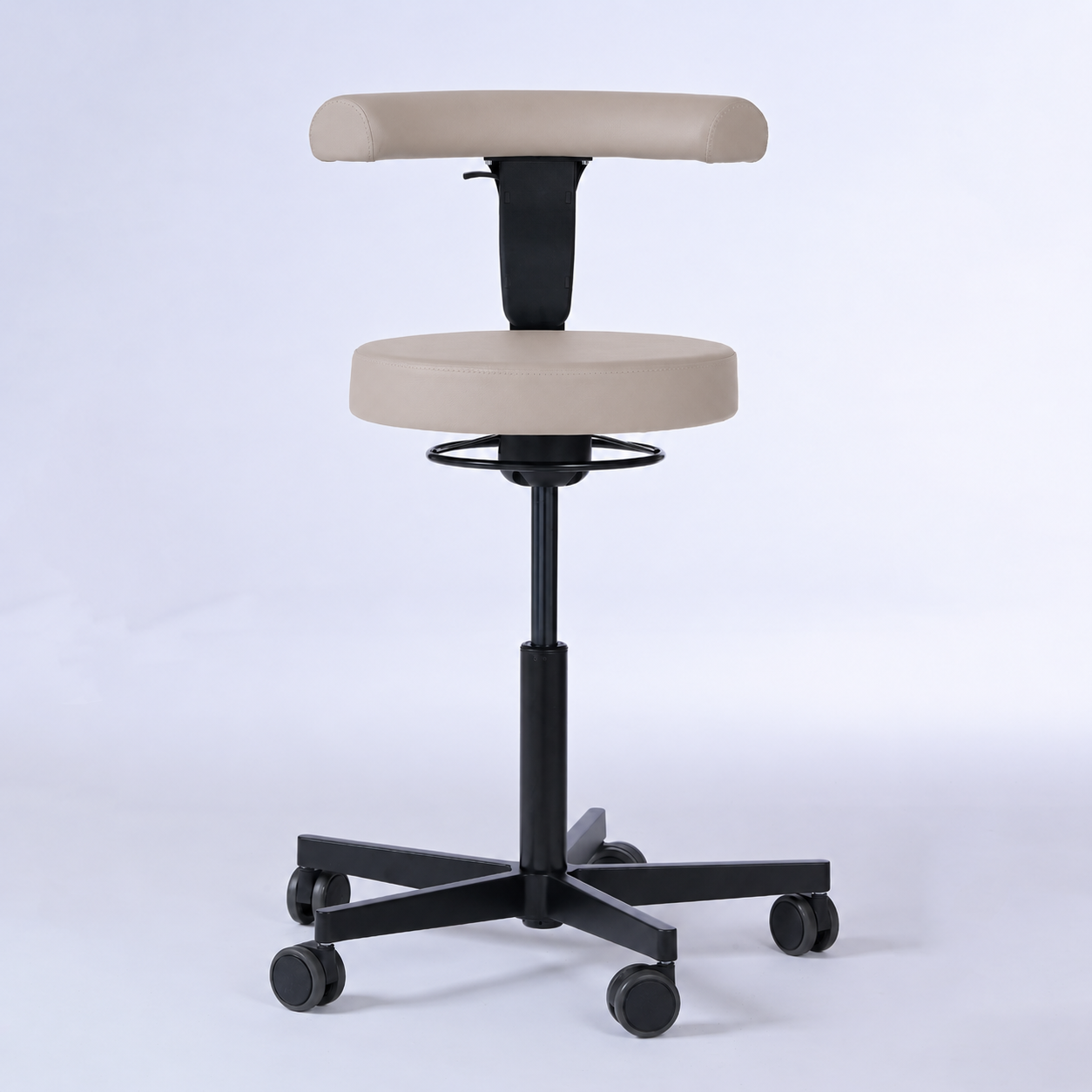 Drehhocker mit Rückenlehne und Rollen | Lantinus - - Activeform