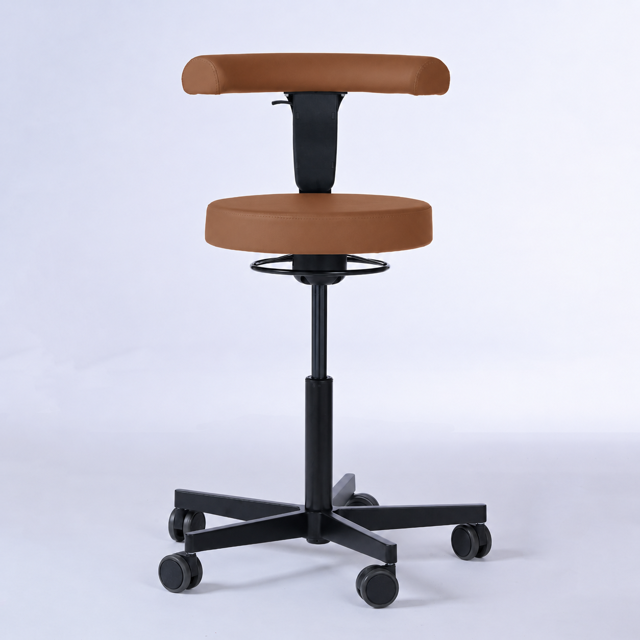 Drehhocker mit Rückenlehne und Rollen | Lantinus - - Activeform