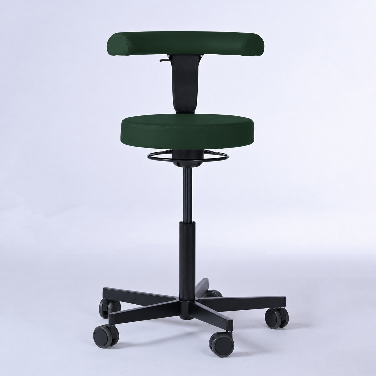 Drehhocker mit Rückenlehne und Rollen | Lantinus - - Activeform