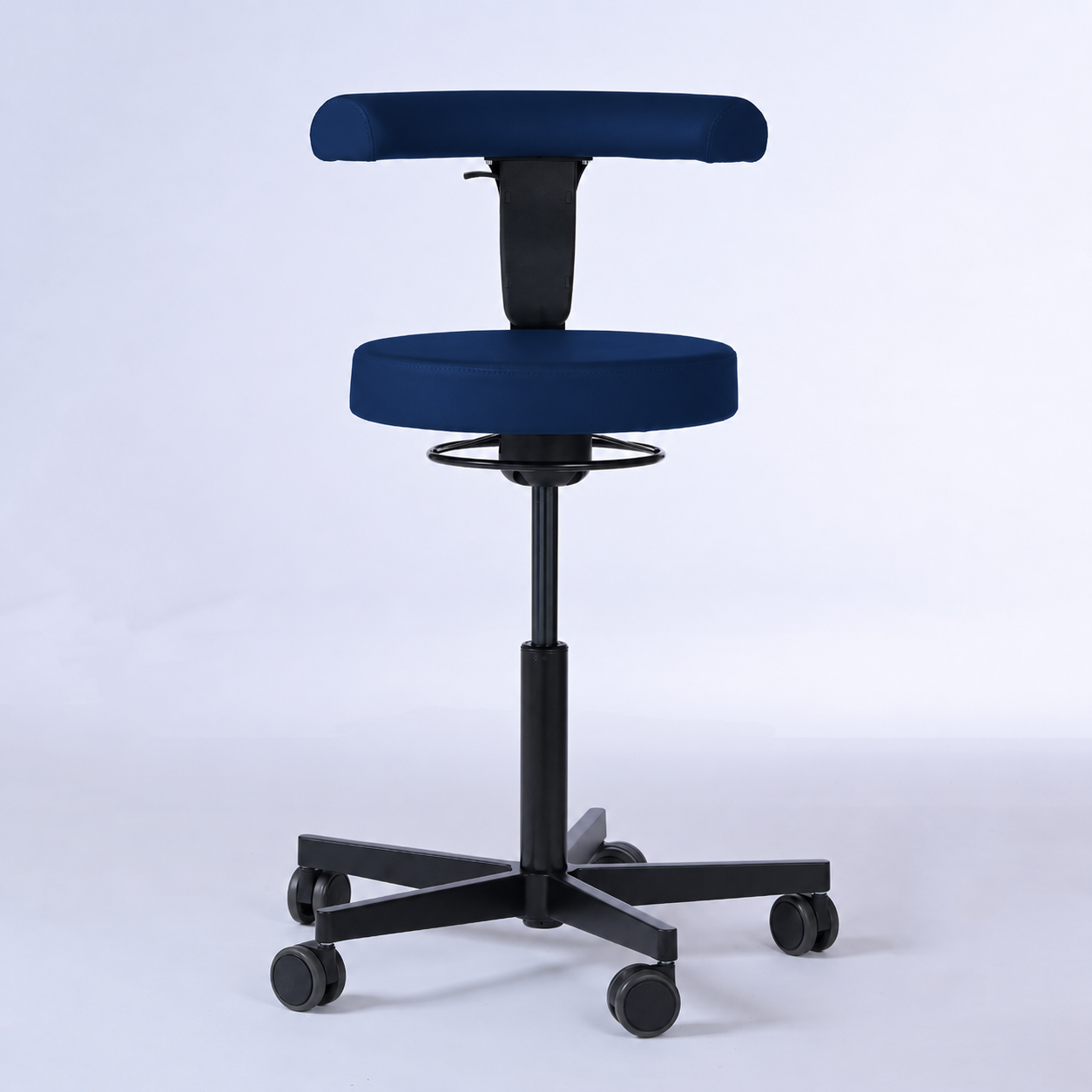 Drehhocker mit Rückenlehne und Rollen | Lantinus - - Activeform