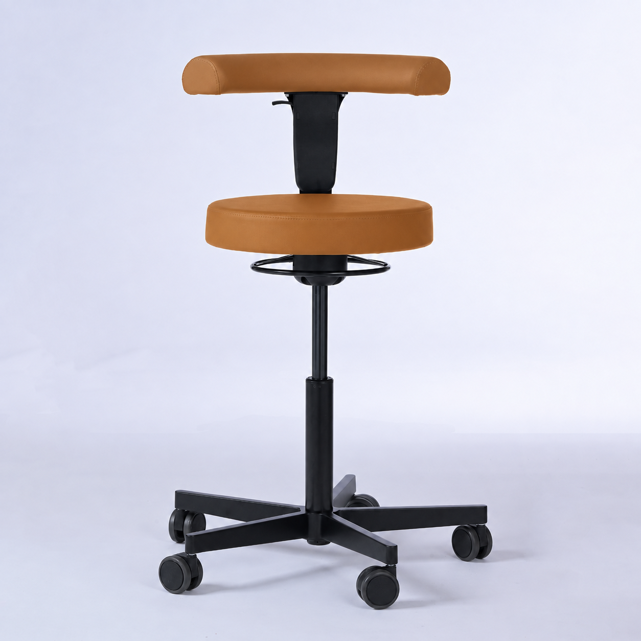 Drehhocker mit Rückenlehne und Rollen | Lantinus - - Activeform