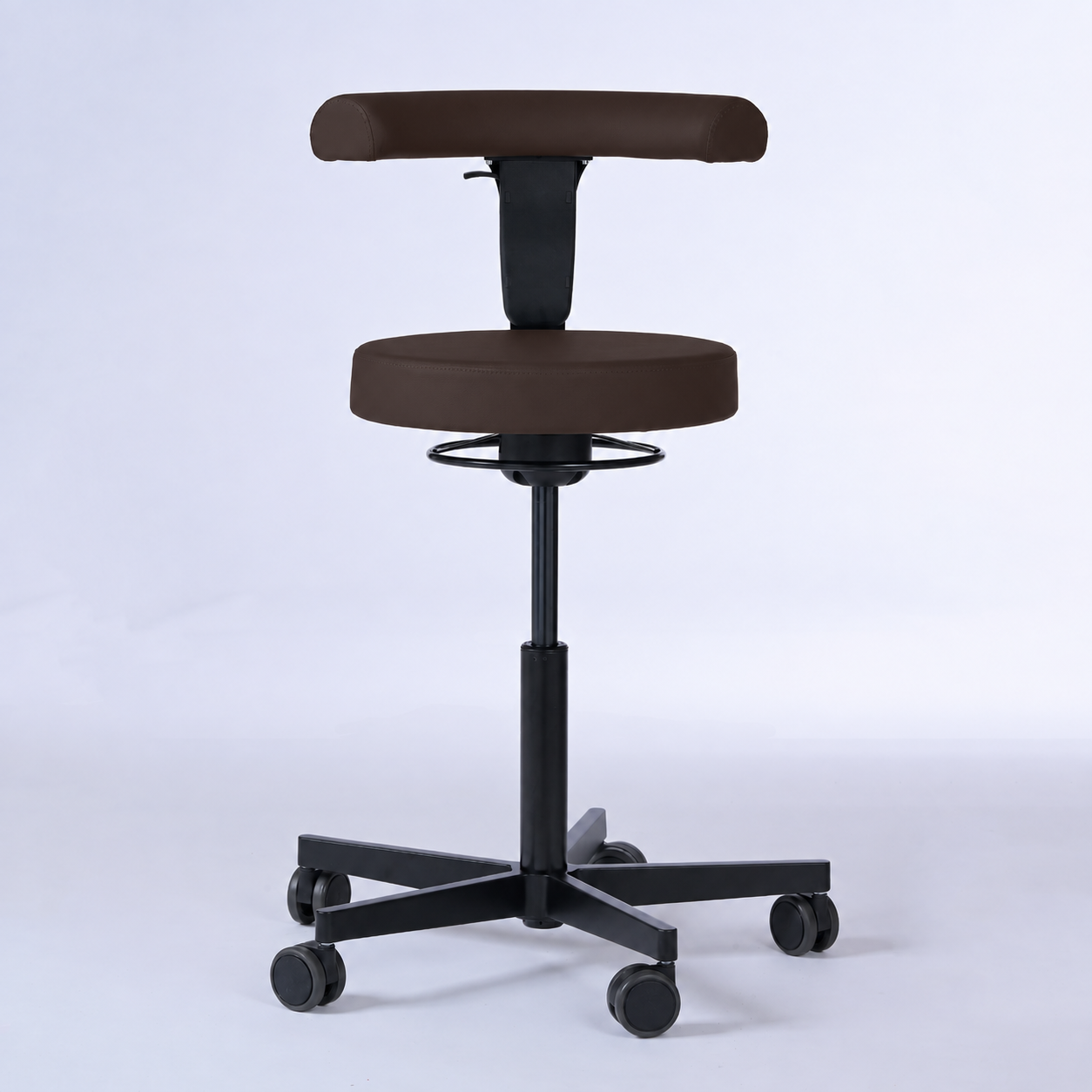 Drehhocker mit Rückenlehne und Rollen | Lantinus - - Activeform
