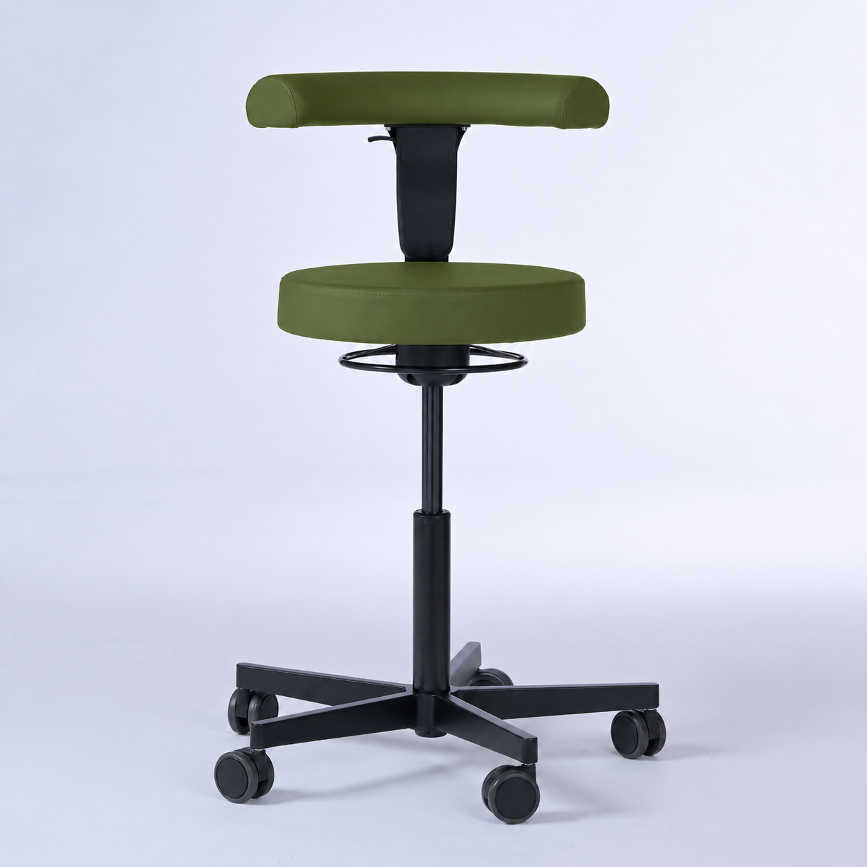 Drehhocker mit Rückenlehne und Rollen | Lantinus - - Activeform