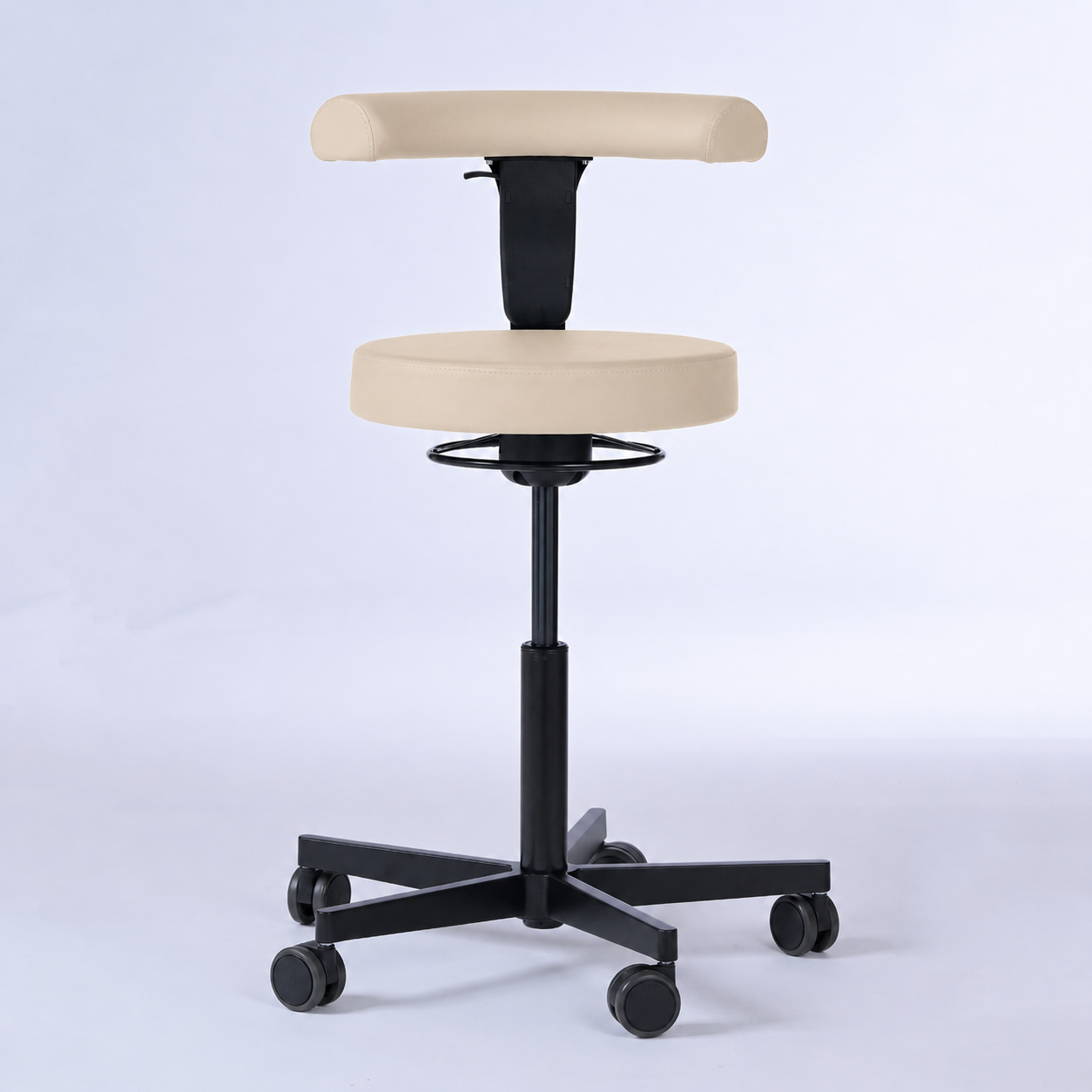 Drehhocker mit Rückenlehne und Rollen | Lantinus - - Activeform