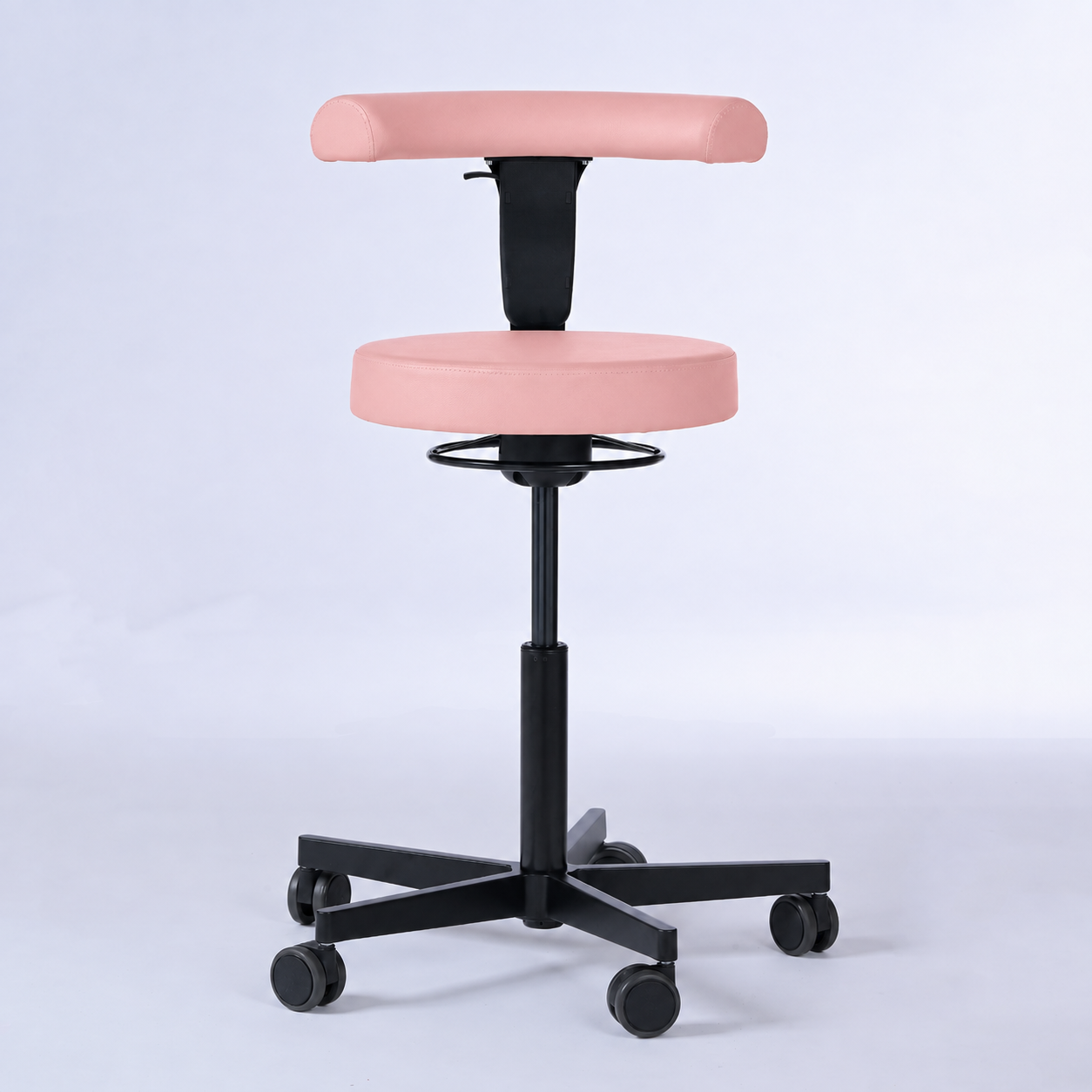 Drehhocker mit Rückenlehne und Rollen | Lantinus - - Activeform