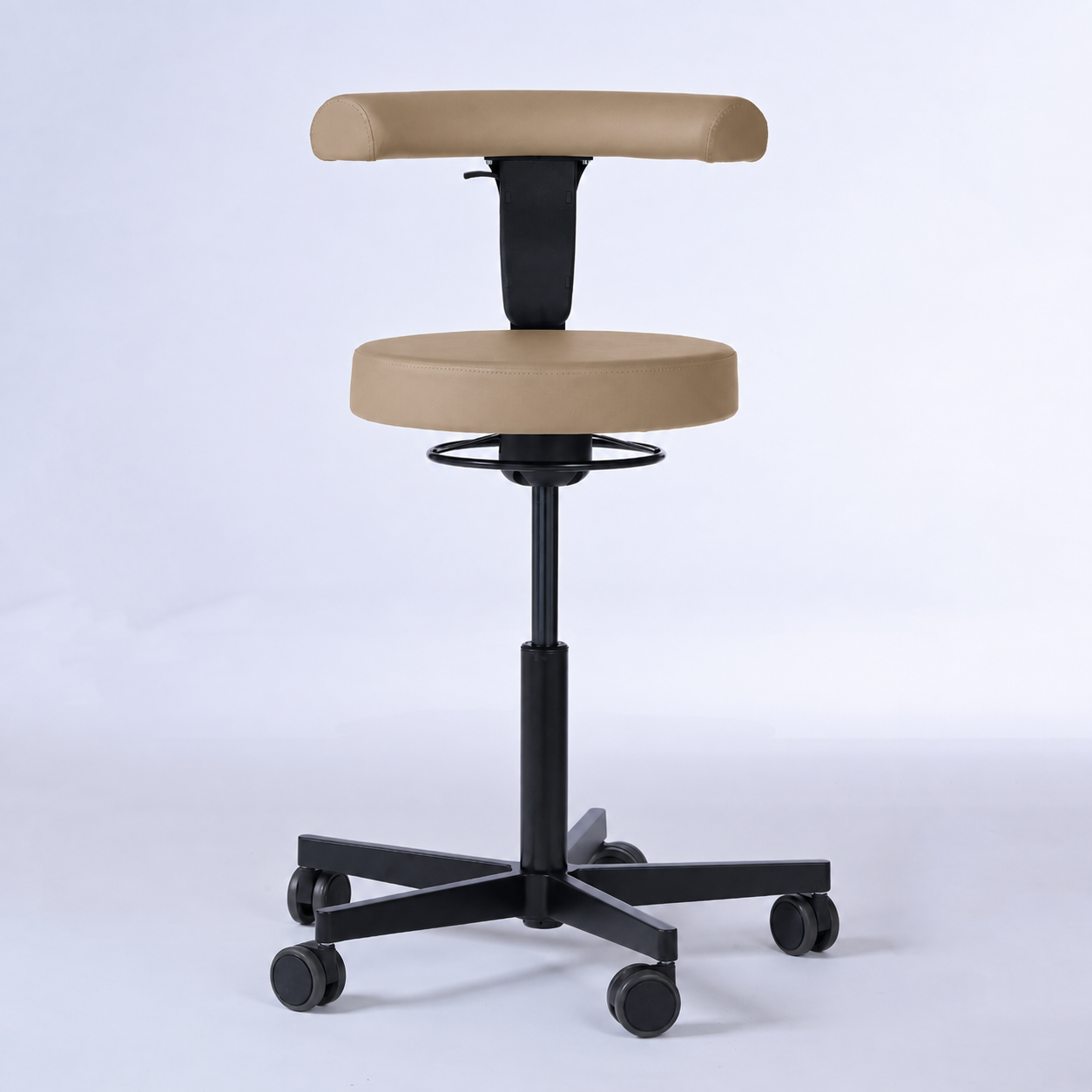 Drehhocker mit Rückenlehne und Rollen | Lantinus - - Activeform
