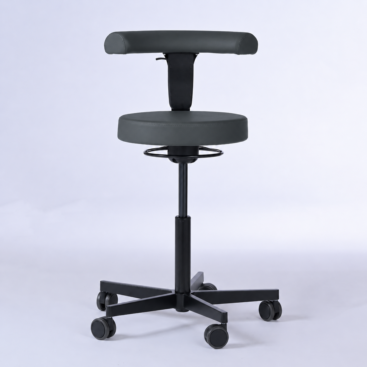 Drehhocker mit Rückenlehne und Rollen | Lantinus - - Activeform
