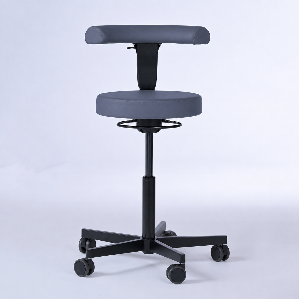 Drehhocker mit Rückenlehne und Rollen | Lantinus - - Activeform