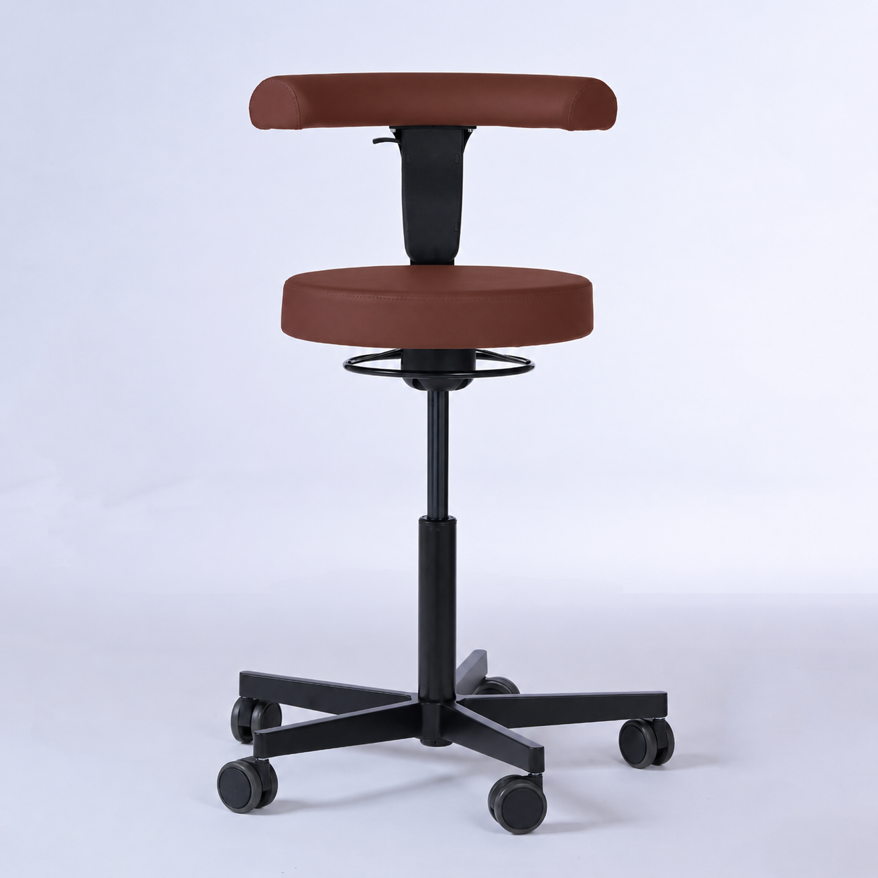 Drehhocker mit Rückenlehne und Rollen | Lantinus - - Activeform