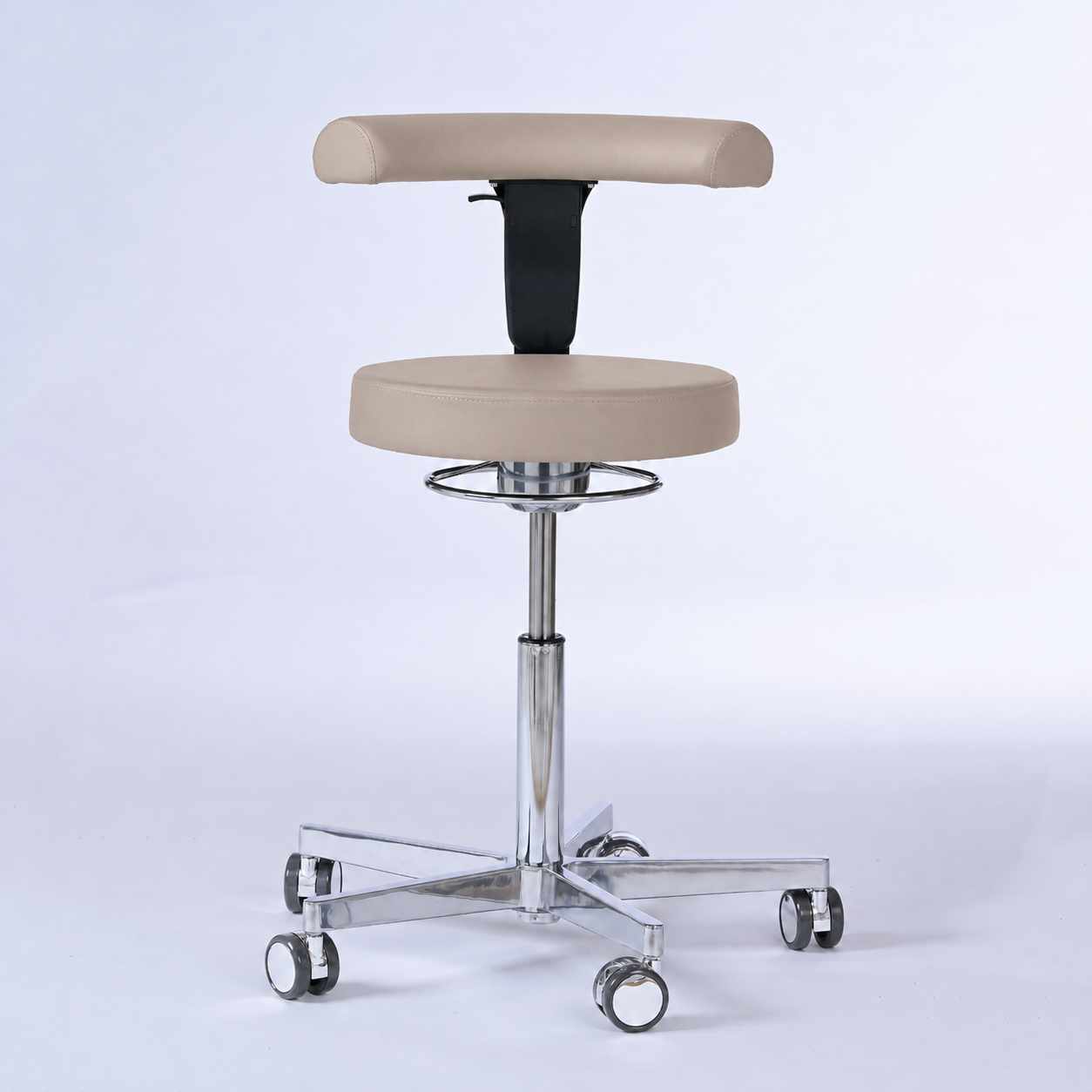 Drehhocker mit Rückenlehne und Rollen | Lantinus - - Activeform