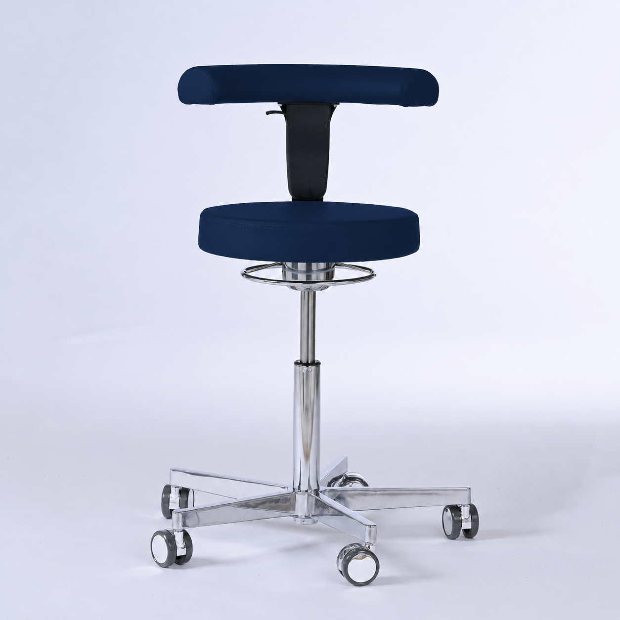 Drehhocker mit Rückenlehne und Rollen | Lantinus - - Activeform