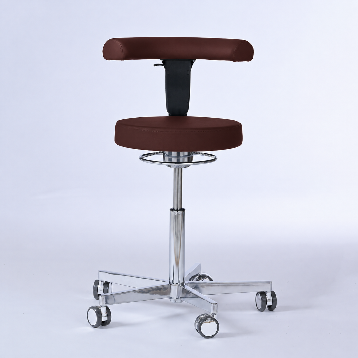 Drehhocker mit Rückenlehne und Rollen | Lantinus - - Activeform