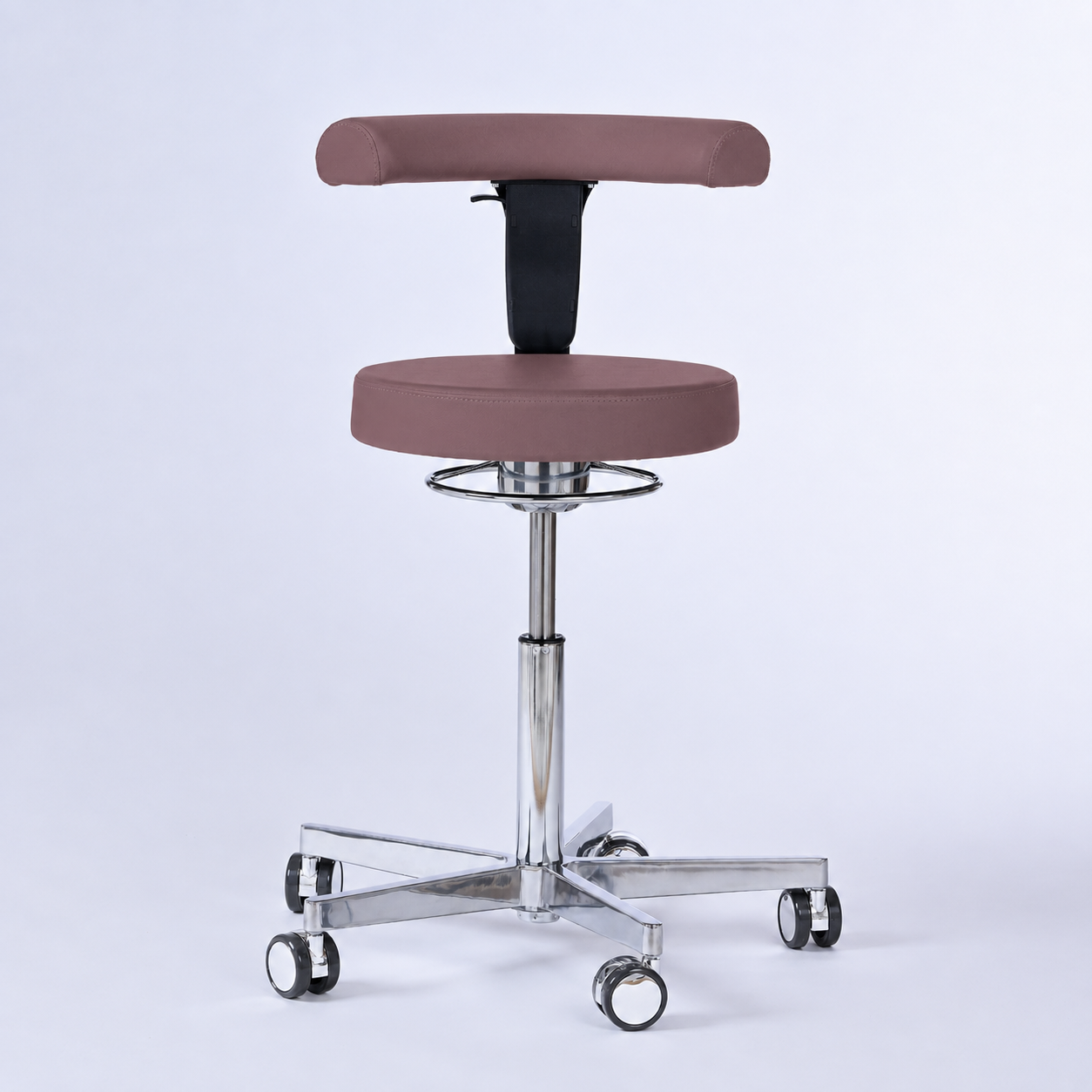 Drehhocker mit Rückenlehne und Rollen | Lantinus - - Activeform