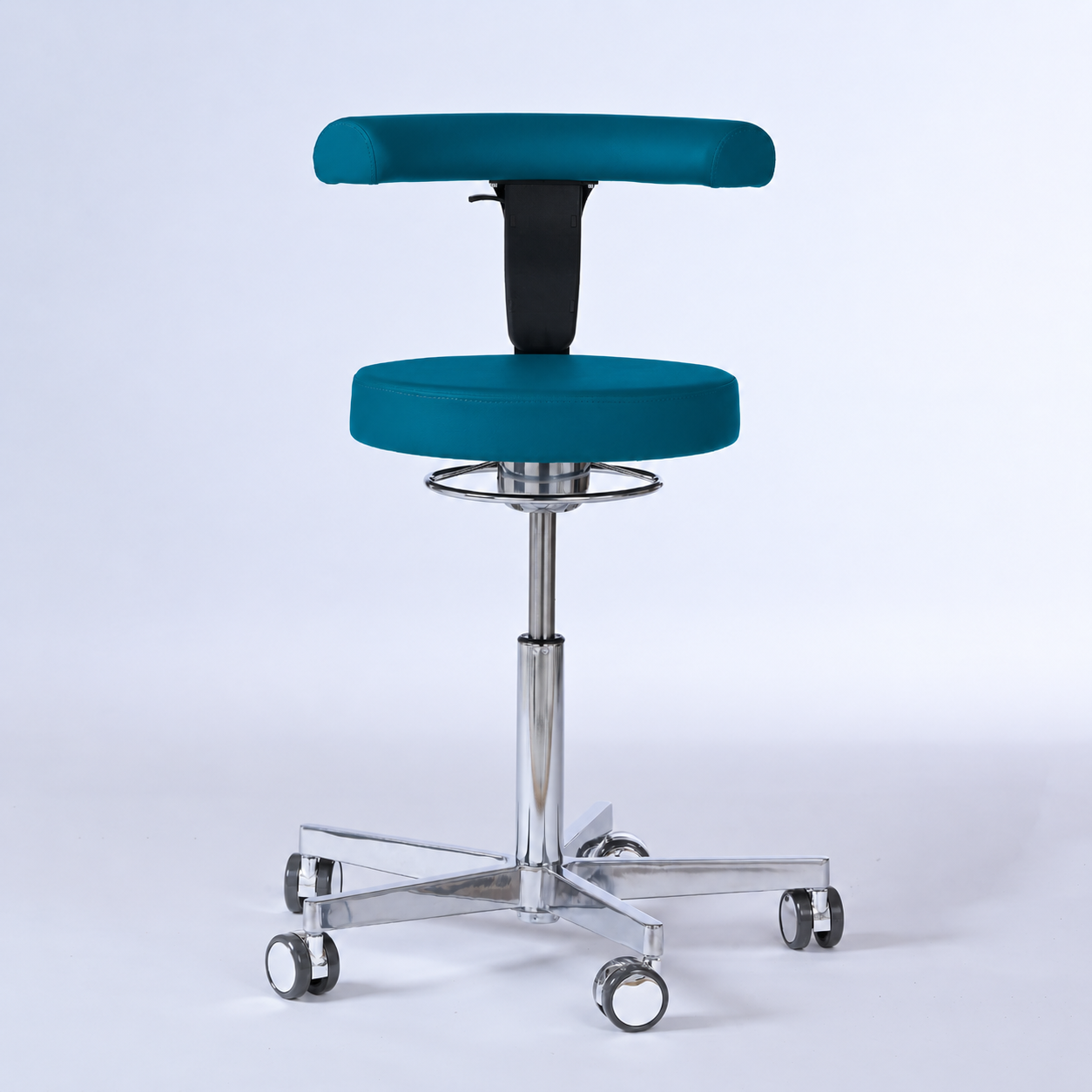 Drehhocker mit Rückenlehne und Rollen | Lantinus - - Activeform