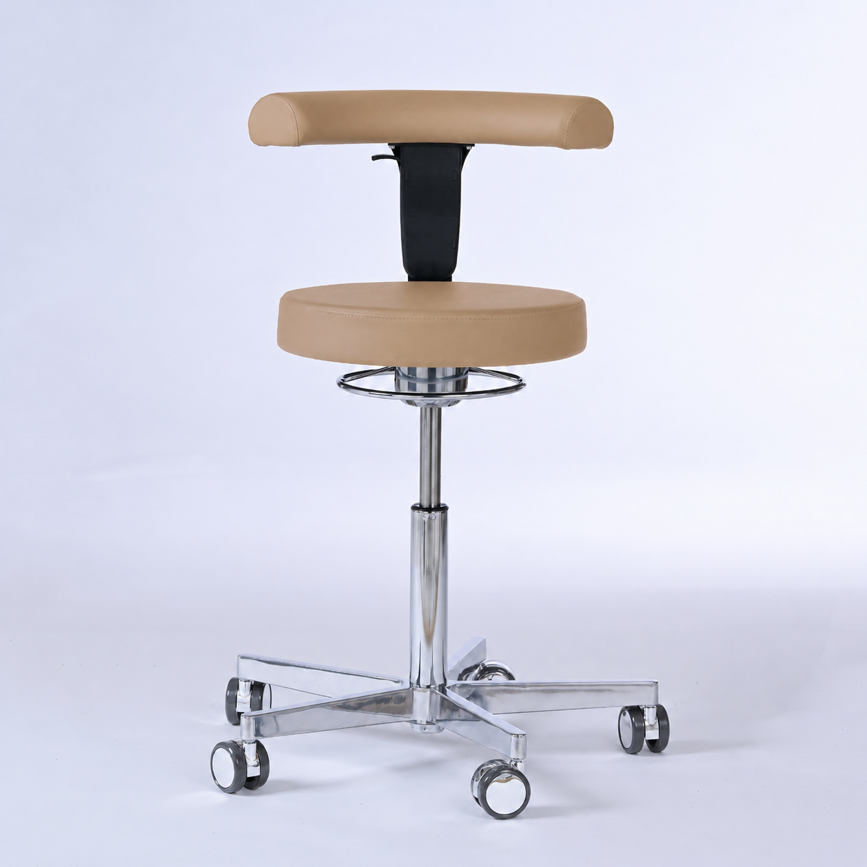 Drehhocker mit Rückenlehne und Rollen | Lantinus - - Activeform