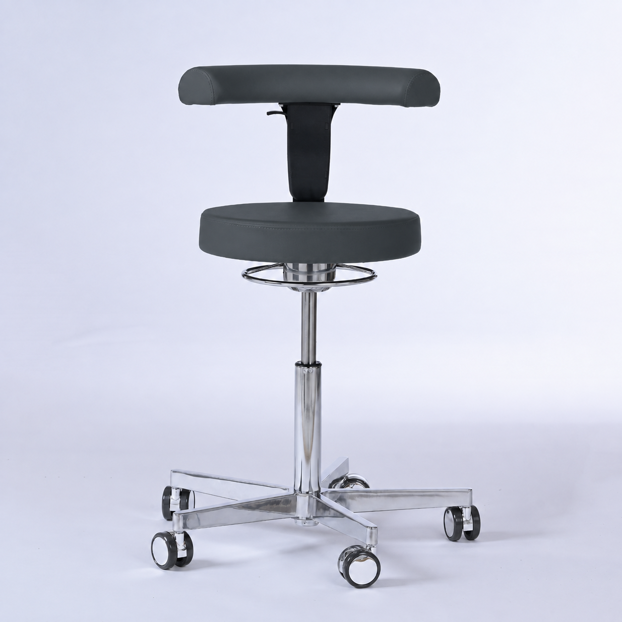Drehhocker mit Rückenlehne und Rollen | Lantinus - - Activeform