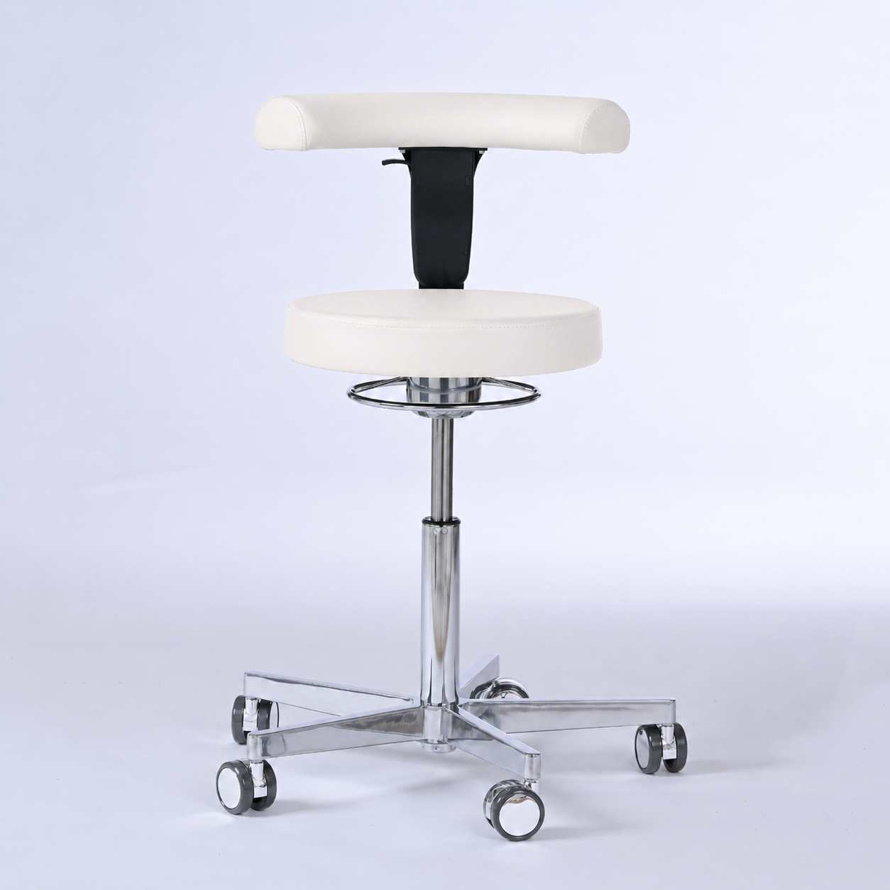 Drehhocker mit Rückenlehne und Rollen | Lantinus - - Activeform