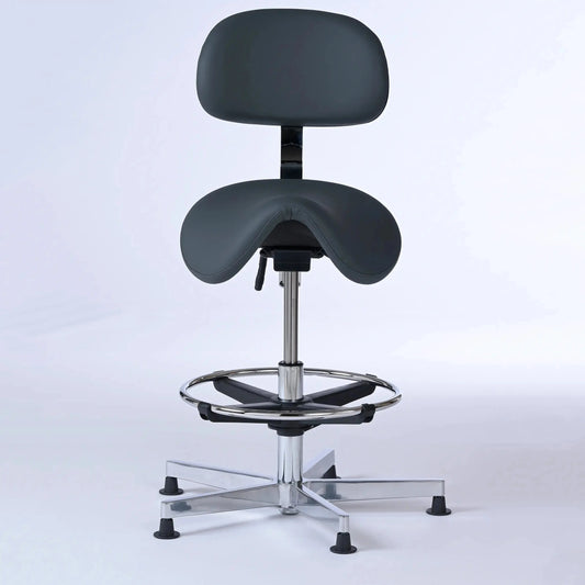 Stehhocker mit Rückenlehne Garwin – Gestell chrom mit Gleitern - - Activeform