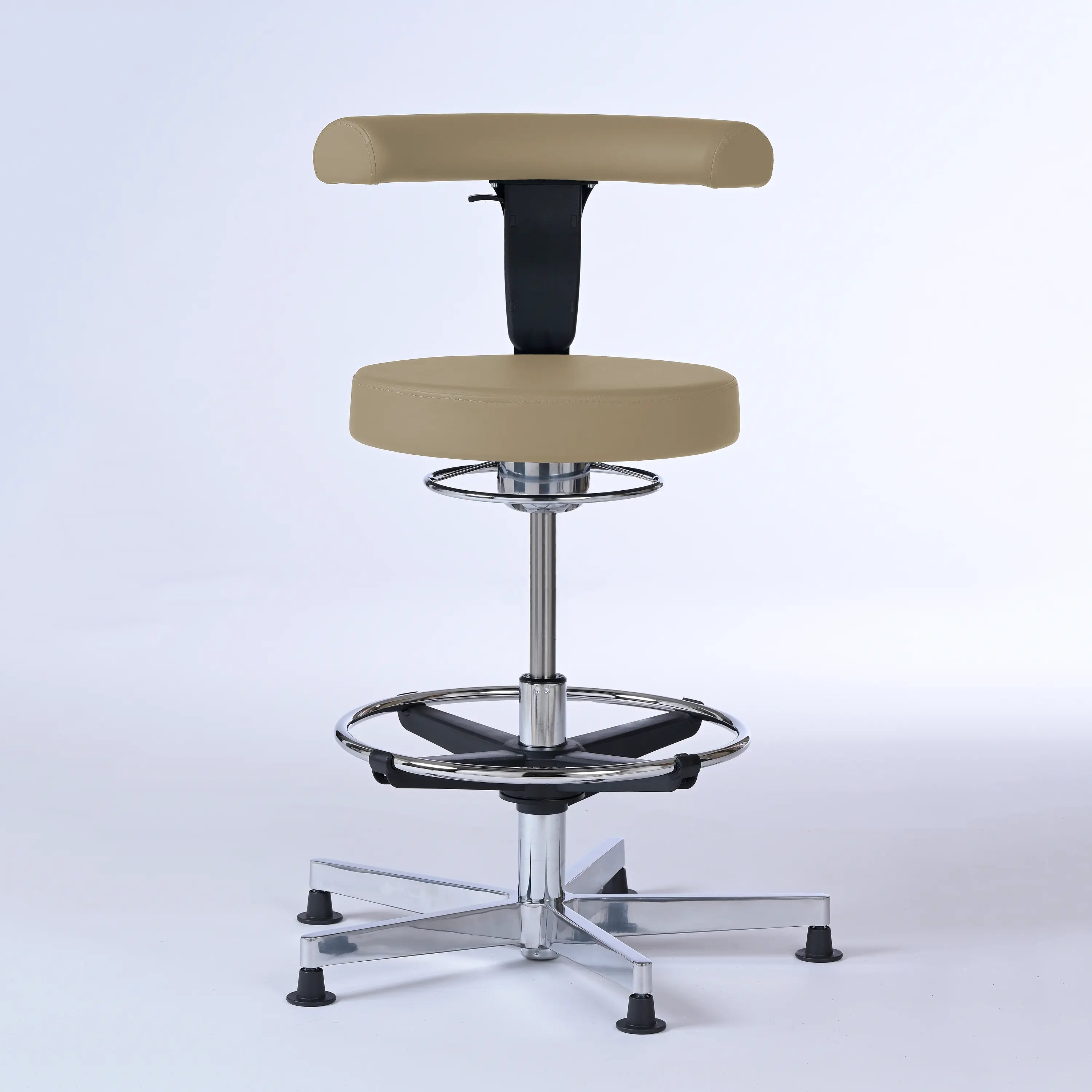 Stehhocker mit Rückenlehne Lantinus – Gestell chrom mit Gleitern -  - Activeform