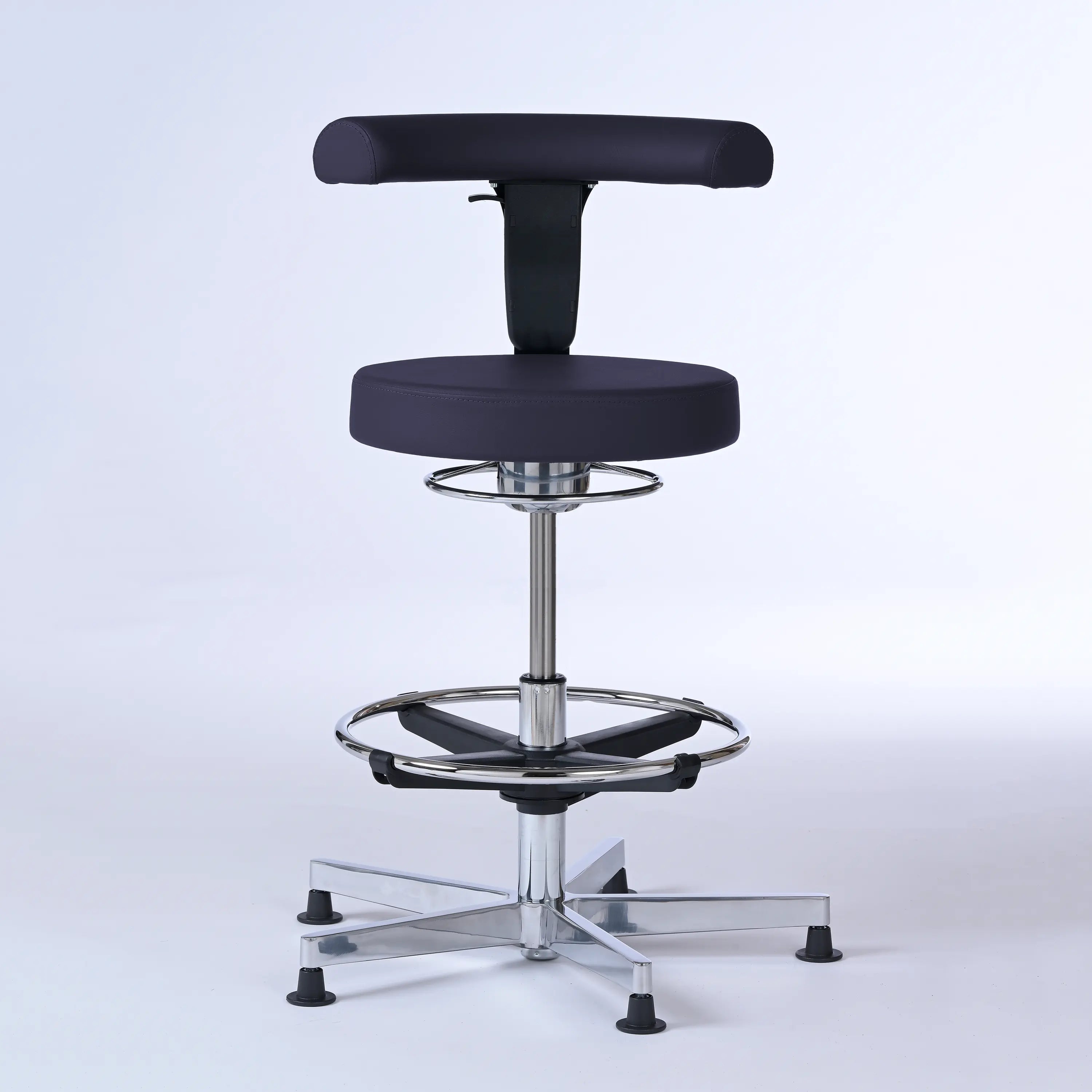 Stehhocker mit Rückenlehne Lantinus – Gestell chrom mit Gleitern -  - Activeform