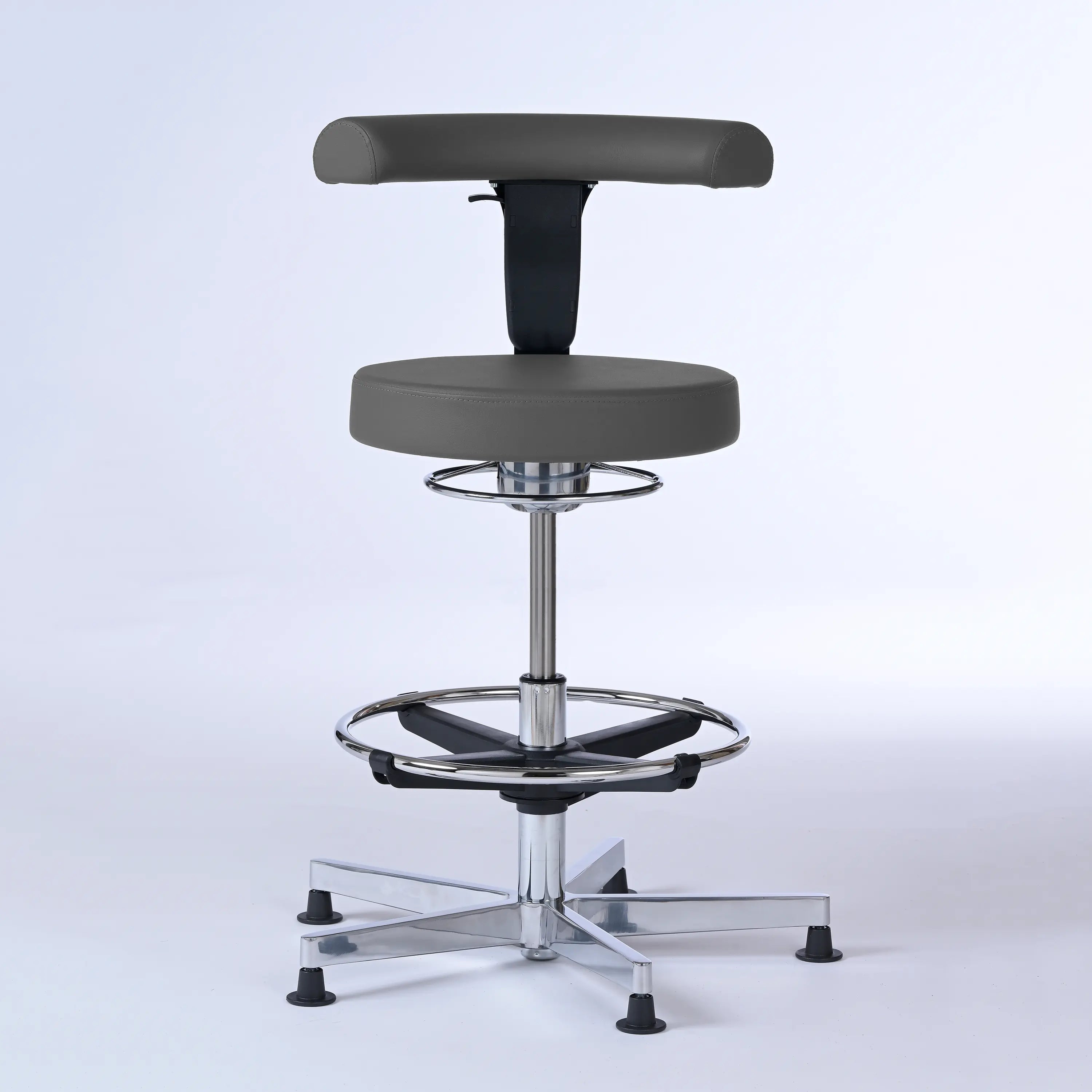 Stehhocker mit Rückenlehne Lantinus – Gestell chrom mit Gleitern -  - Activeform
