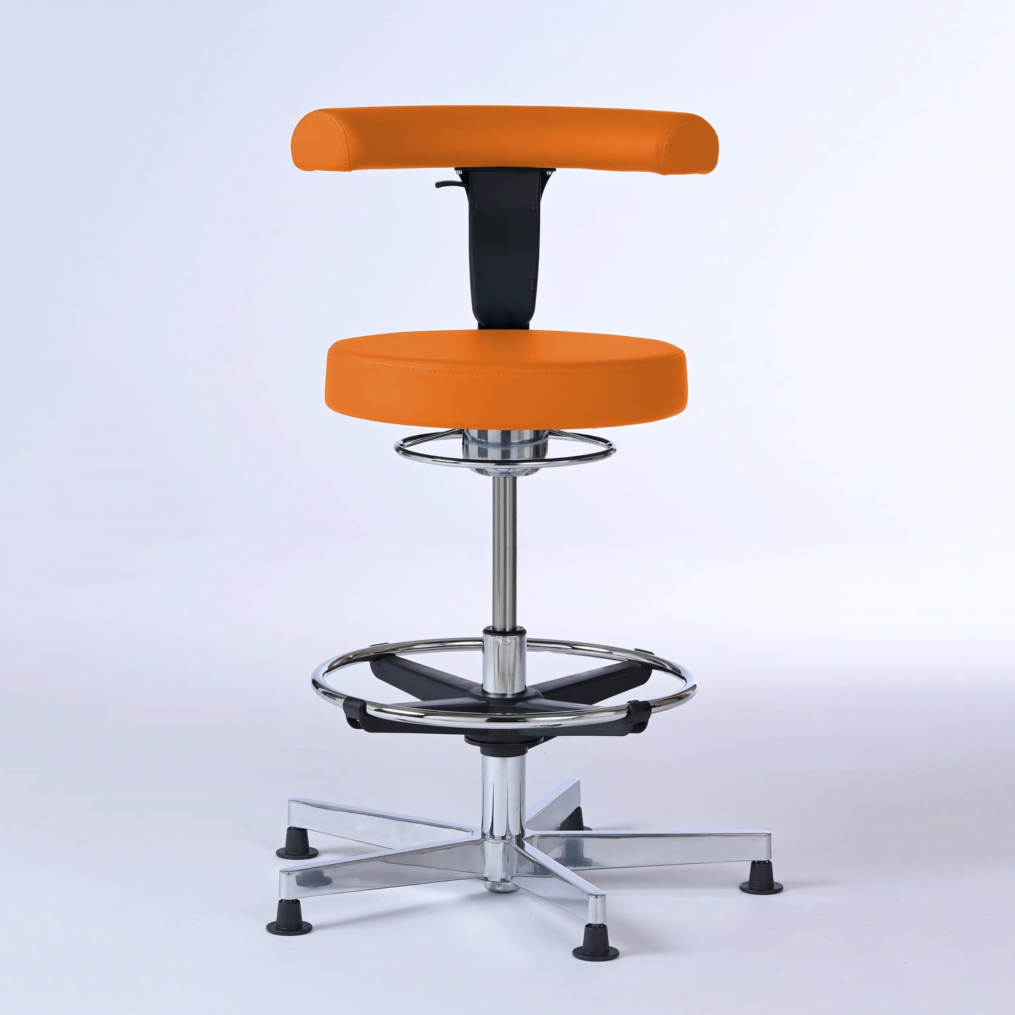 Stehhocker mit Rückenlehne Lantinus – Gestell chrom mit Gleitern -  - Activeform