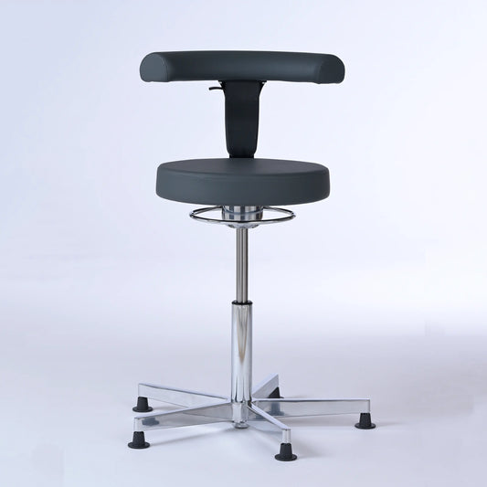 Stehhocker mit Rückenlehne Lantinus – Gestell chrom mit Gleitern -  - Activeform