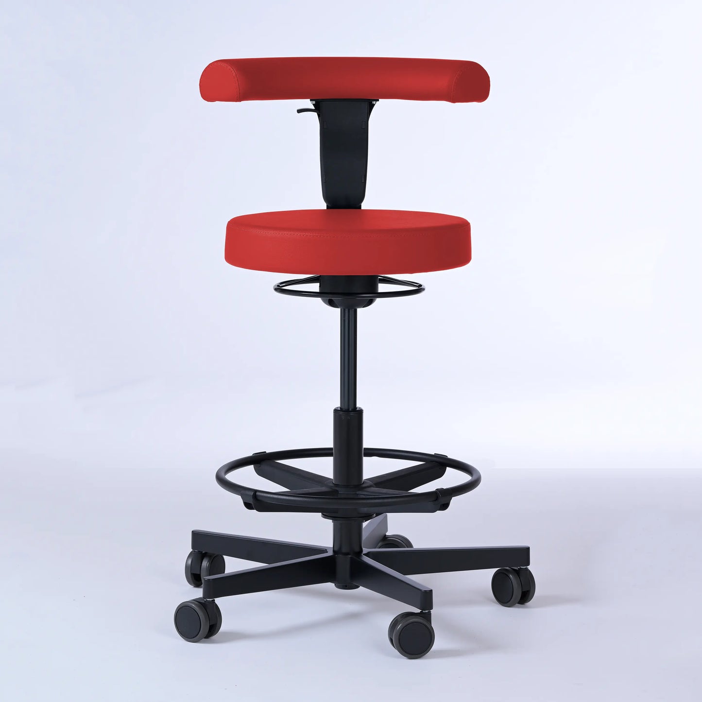 Drehhocker mit Rückenlehne Lantinus – Gestell Aluminium mit Rollen -  - Activeform