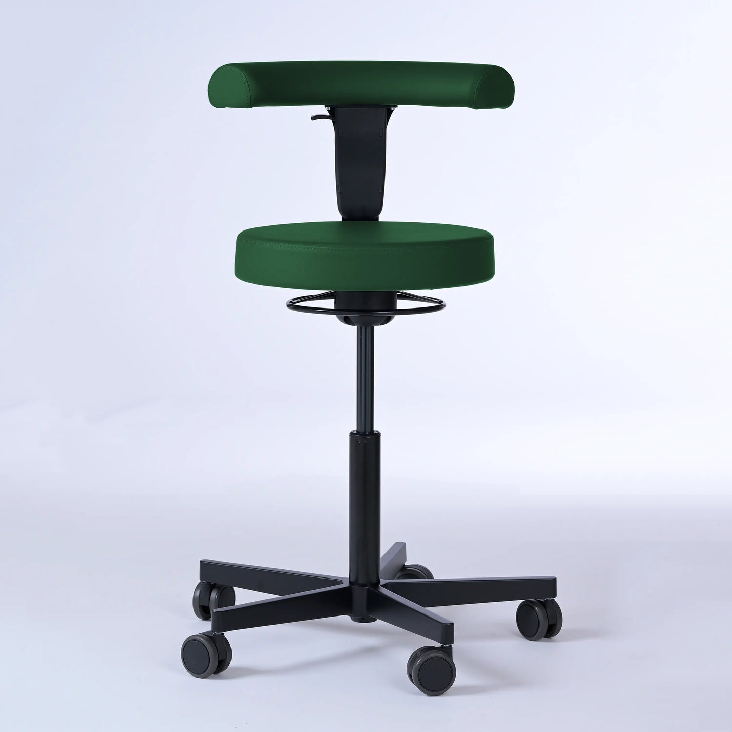 Drehhocker mit Rückenlehne Lantinus – Gestell Aluminium mit Rollen -  - Activeform