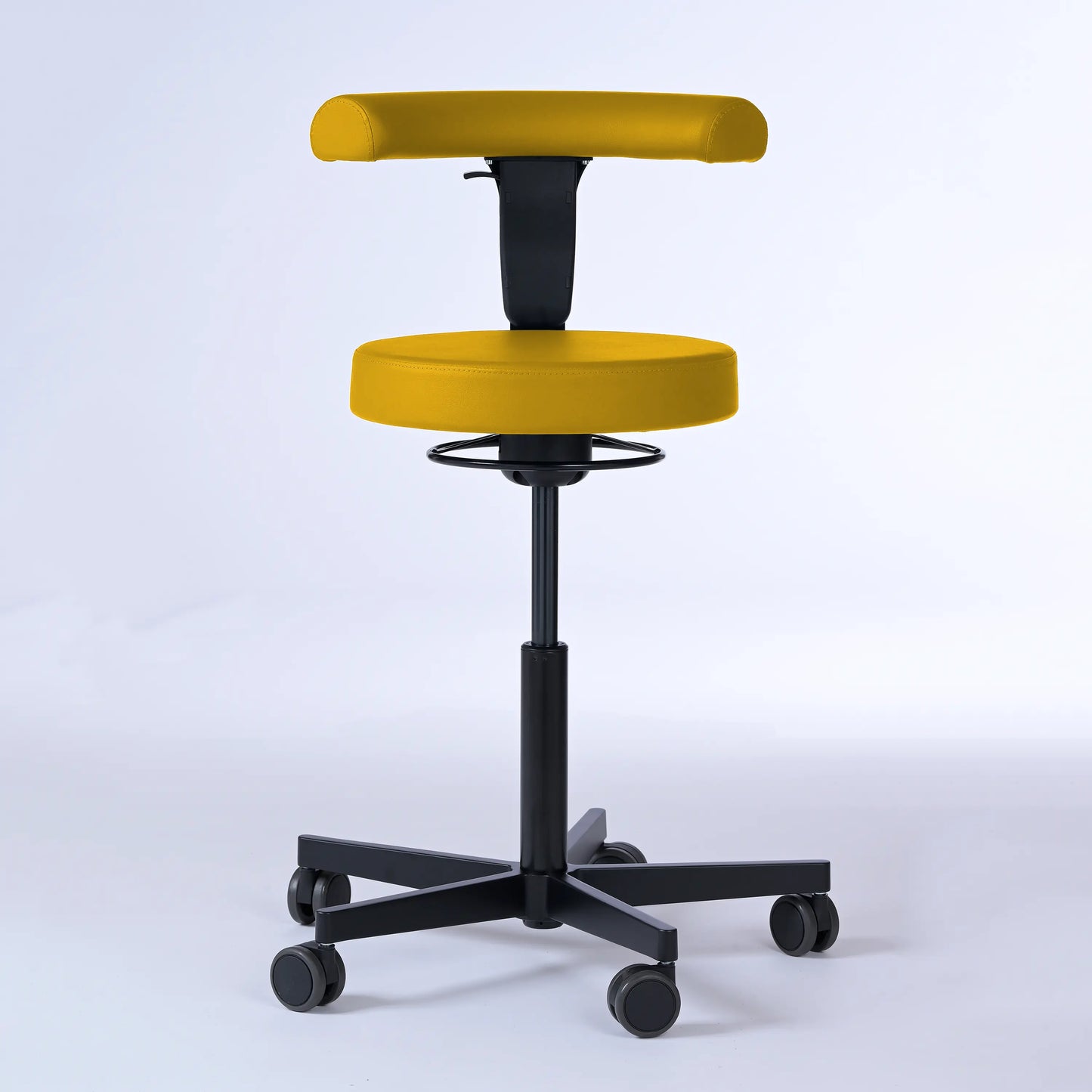 Drehhocker mit Rückenlehne Lantinus – Gestell Aluminium mit Rollen -  - Activeform