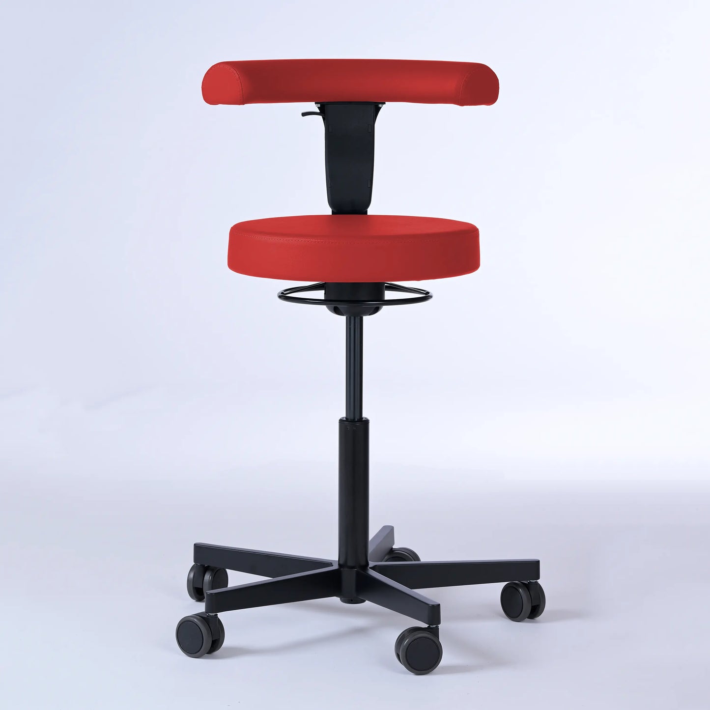 Drehhocker mit Rückenlehne Lantinus – Gestell Aluminium mit Rollen -  - Activeform