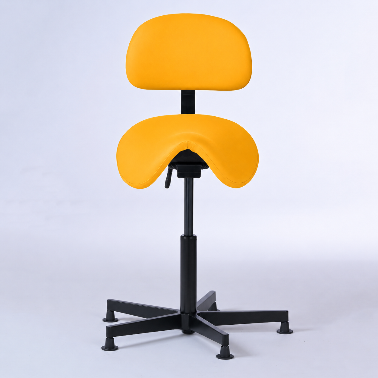 Steh-Sattelhocker Garwin mit Rückenlehne und Gleitern -  - Activeform