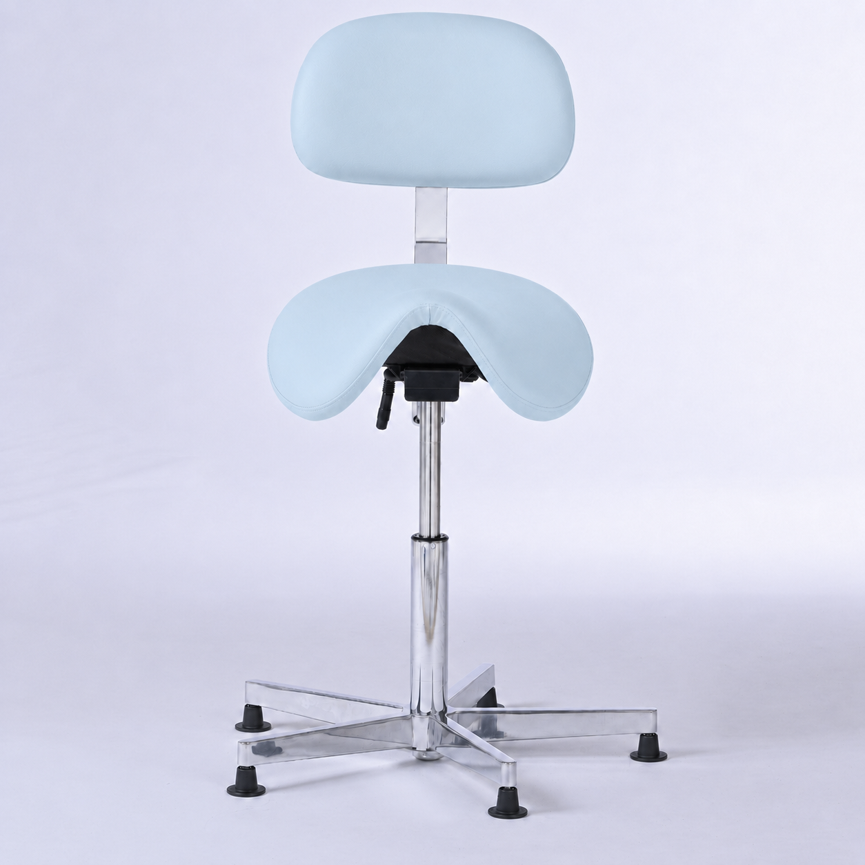 Steh-Sattelhocker Garwin mit Rückenlehne und Gleitern -  - Activeform