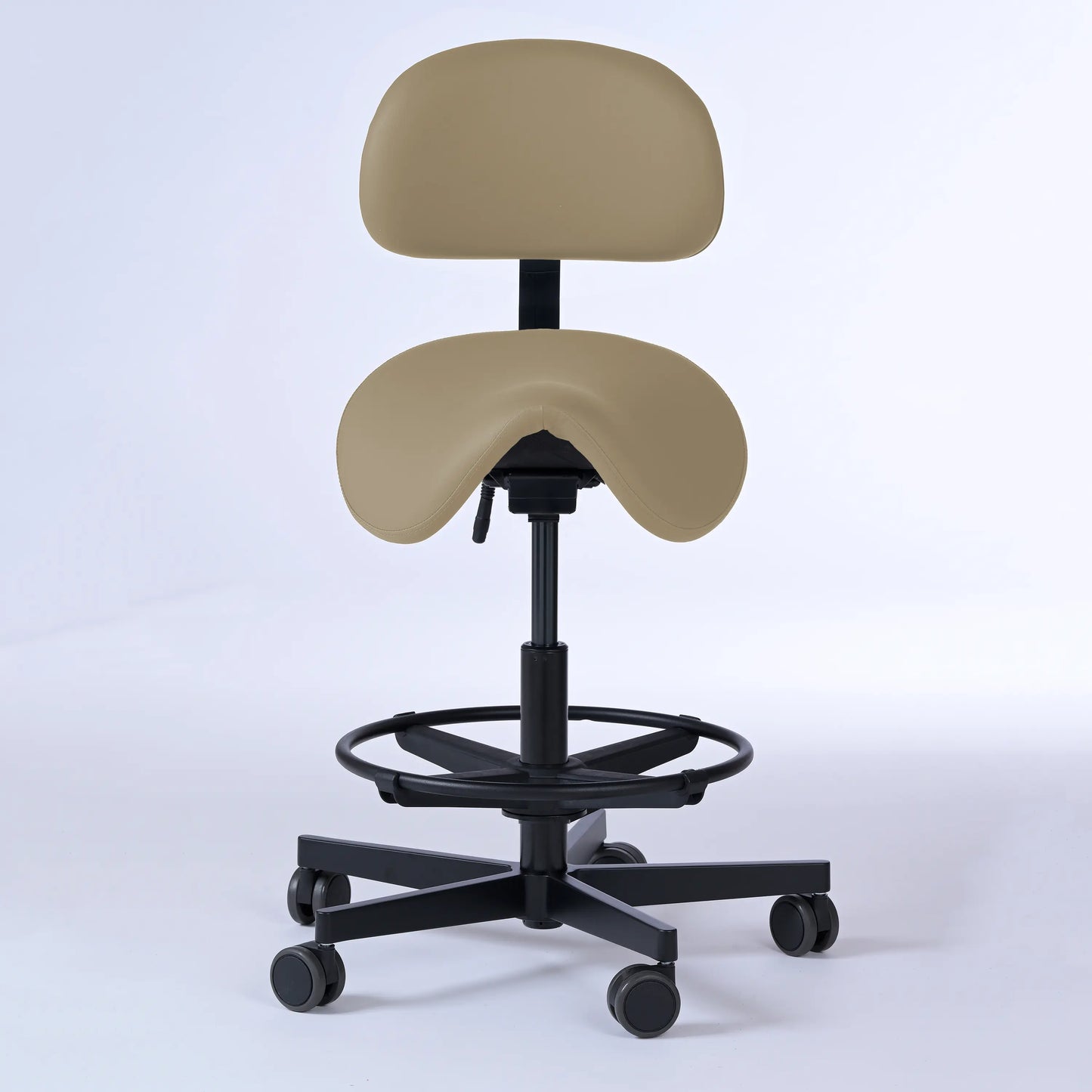 Sattelhocker mit Rückenlehne Garwin – Gestell Aluminium mit Rollen -  - Activeform