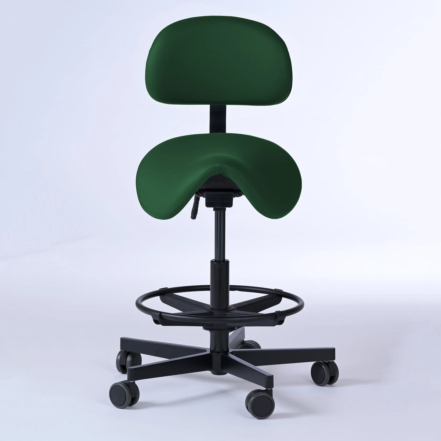 Sattelhocker mit Rückenlehne Garwin – Gestell Aluminium mit Rollen -  - Activeform