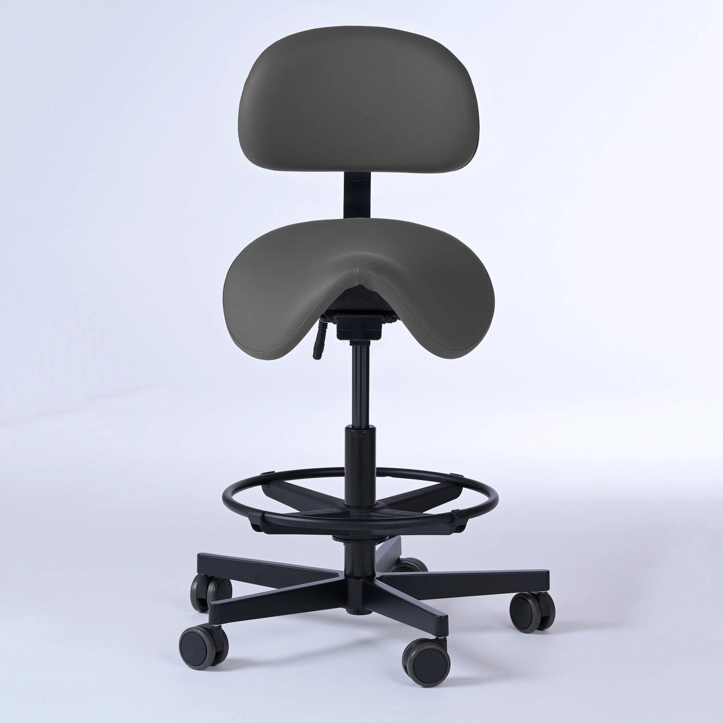 Sattelhocker mit Rückenlehne Garwin – Gestell Aluminium mit Rollen -  - Activeform