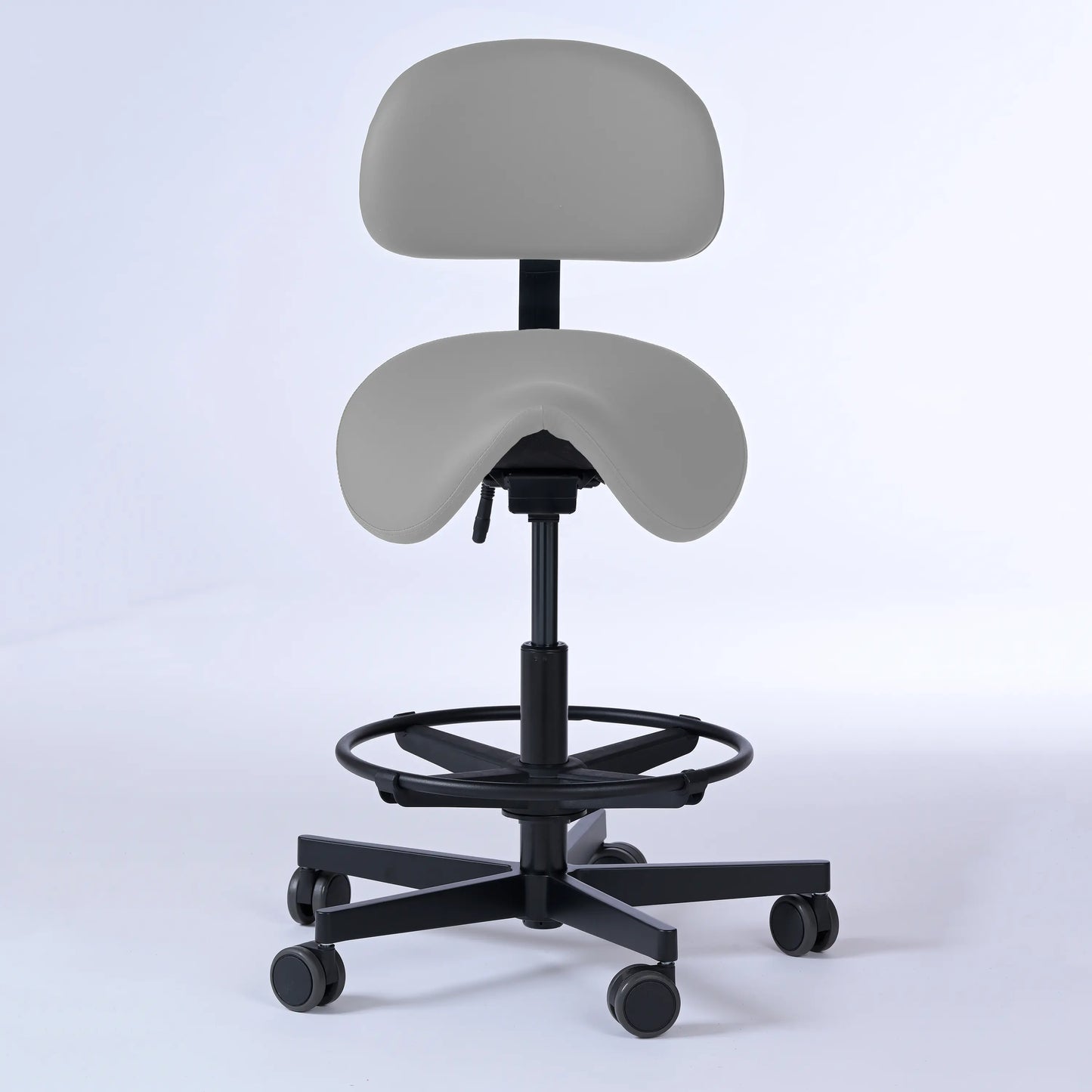 Sattelhocker mit Rückenlehne Garwin – Gestell Aluminium mit Rollen -  - Activeform