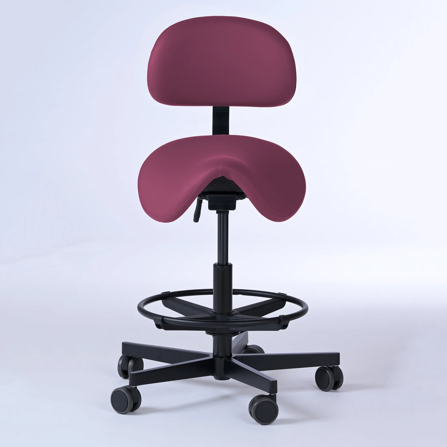 Sattelhocker mit Rückenlehne Garwin – Gestell Aluminium mit Rollen -  - Activeform