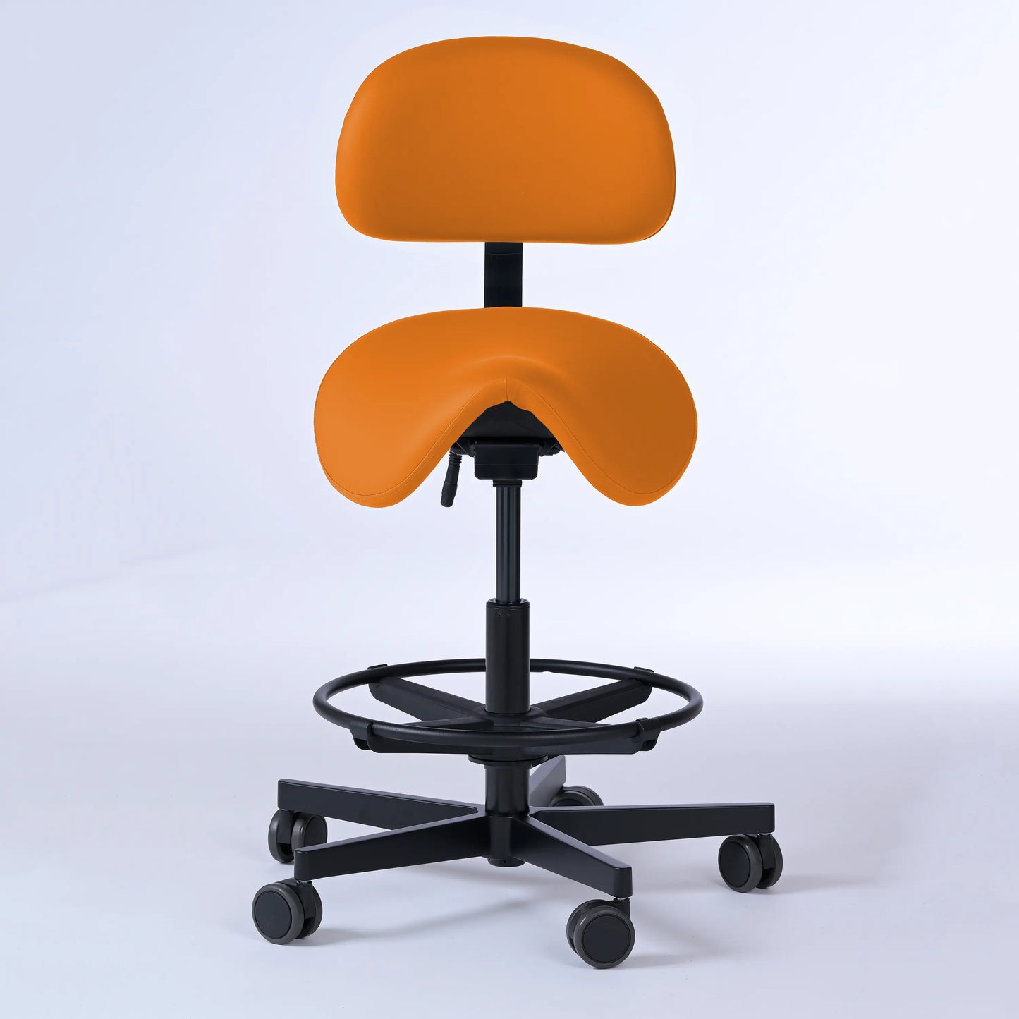 Sattelhocker mit Rückenlehne Garwin – Gestell Aluminium mit Rollen -  - Activeform