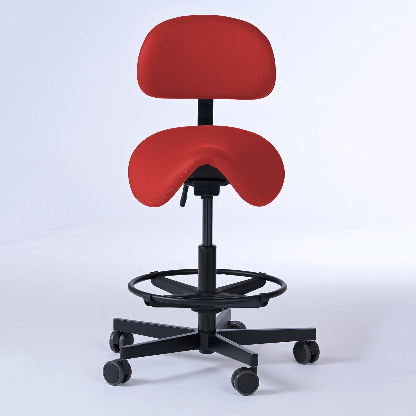 Sattelhocker mit Rückenlehne Garwin – Gestell Aluminium mit Rollen -  - Activeform