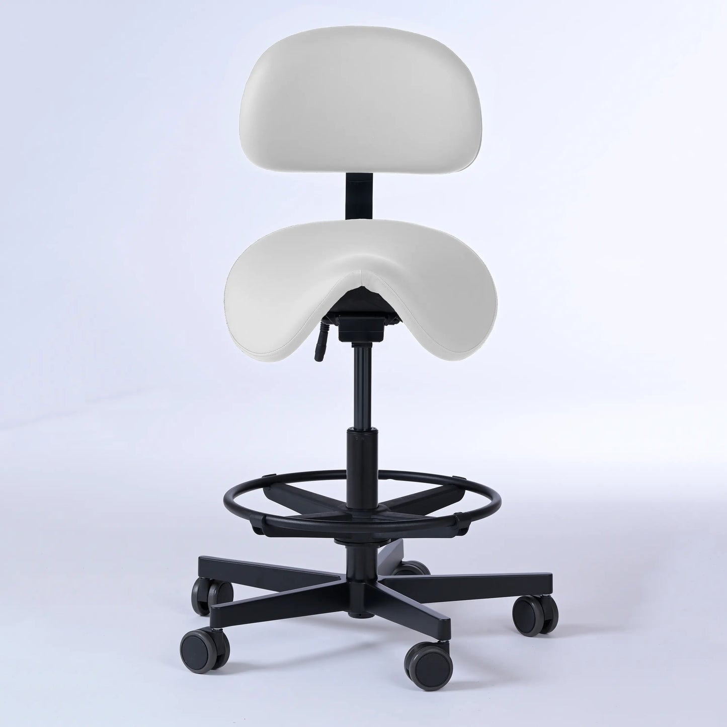 Sattelhocker mit Rückenlehne Garwin – Gestell Aluminium mit Rollen -  - Activeform