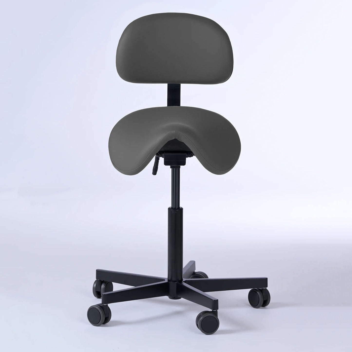 Sattelhocker mit Rückenlehne Garwin – Gestell Aluminium mit Rollen -  - Activeform
