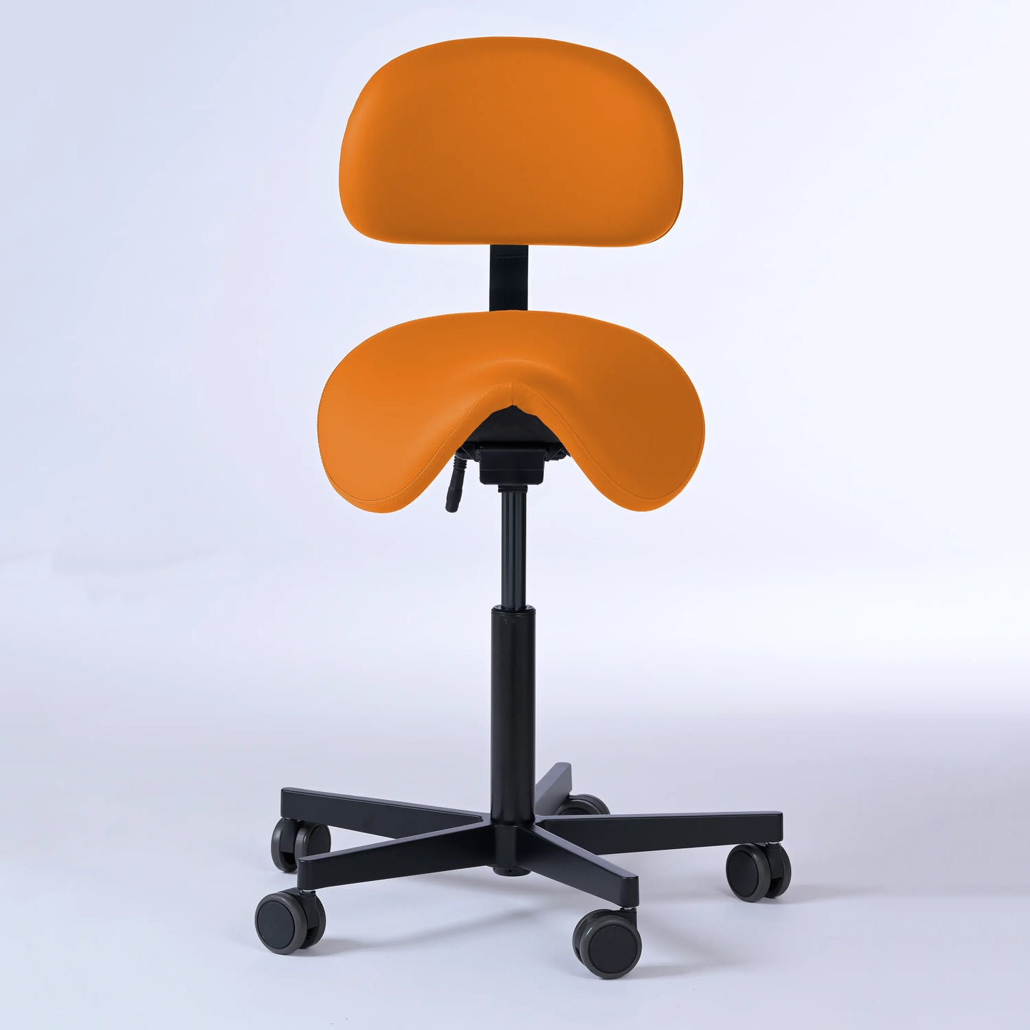 Sattelhocker mit Rückenlehne Garwin – Gestell Aluminium mit Rollen -  - Activeform